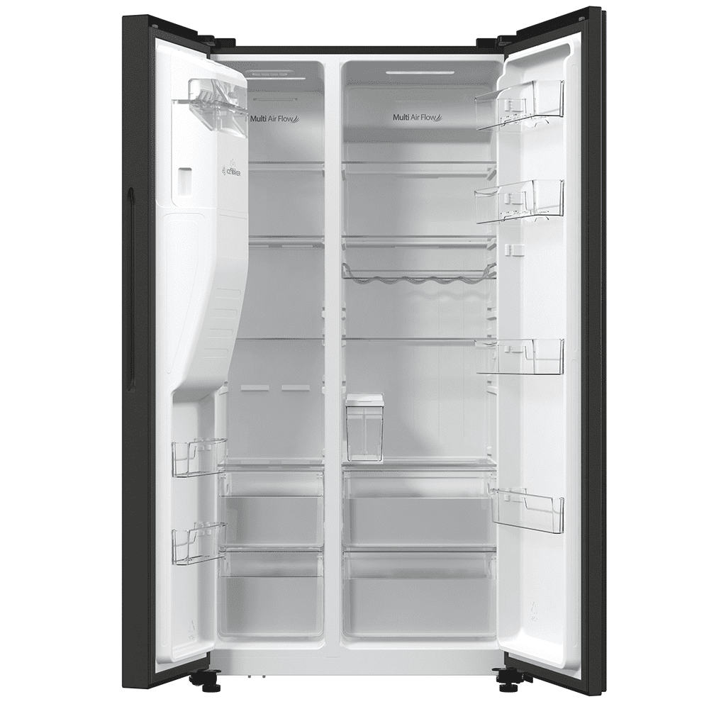 Hisense PureFlat American Fridge Freezer Ice & Water Non-Plumbed RS5P535NTFDUK - BLACK STEEL Hisense PureFlat American Fridge Freezer Ice & Water Non-Plumbed RS5P535NTFDUK - BLACK STEEL