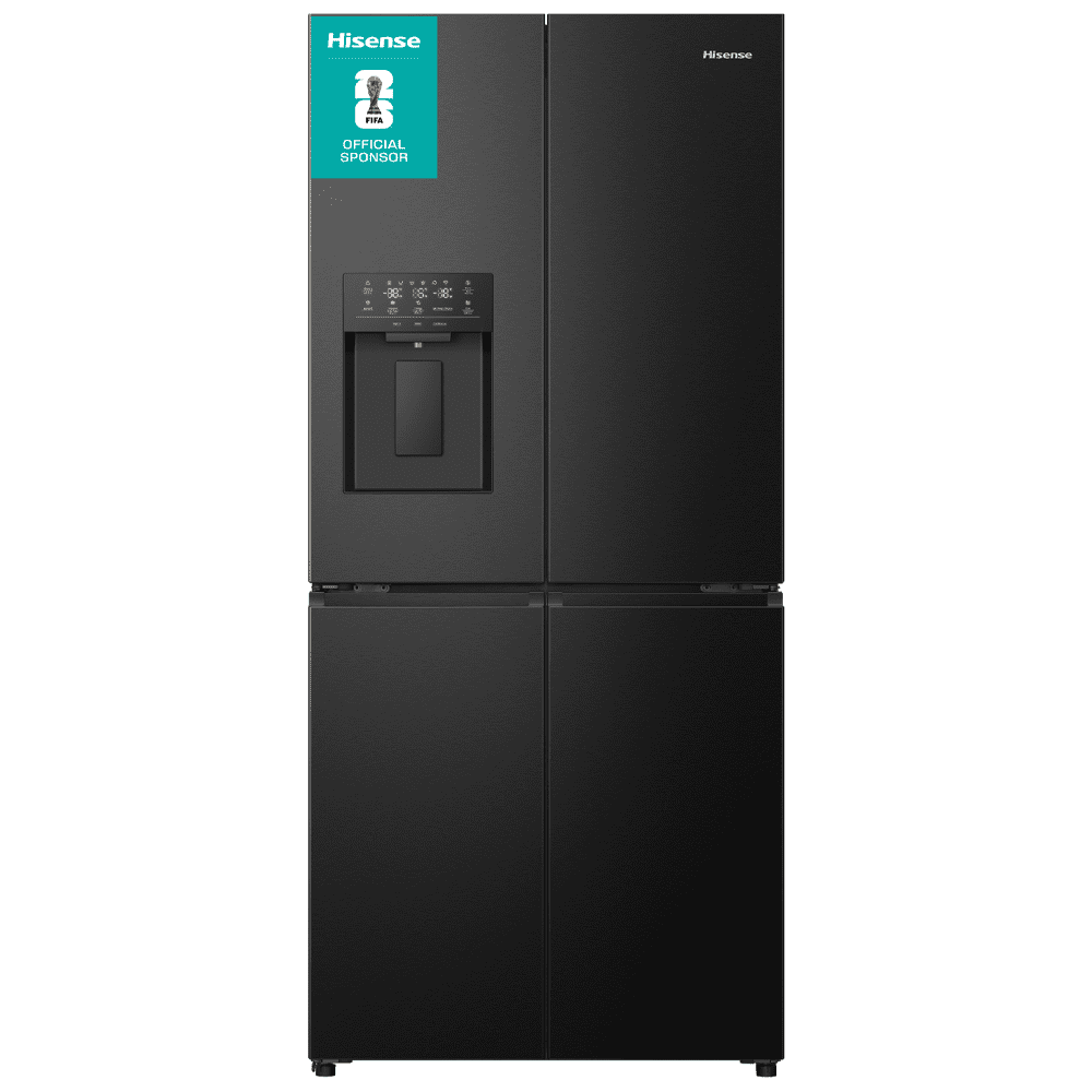 Hisense 79cm PureFlat Four Door Fridge Freezer Ice & Water Non Plumbed RQ5P470SYFD - Black Hisense 79cm PureFlat Four Door Fridge Freezer Ice & Water Non Plumbed RQ5P470SYFD - Black