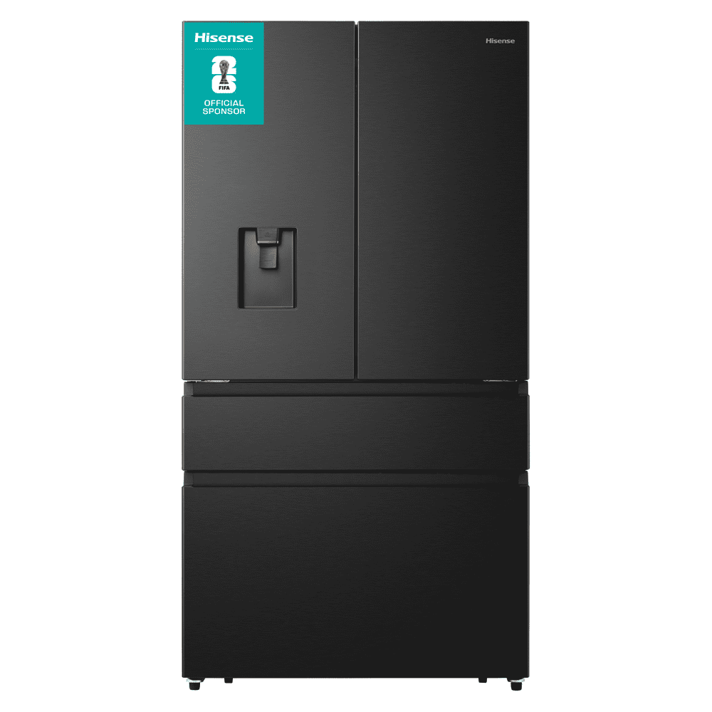 Hisense PureFlat French Style Fridge Freezer With Water Dispenser Non Plumbed RF749N4SWFE - BLACK STEEL Hisense PureFlat French Style Fridge Freezer With Water Dispenser Non Plumbed RF749N4SWFE - BLACK STEEL
