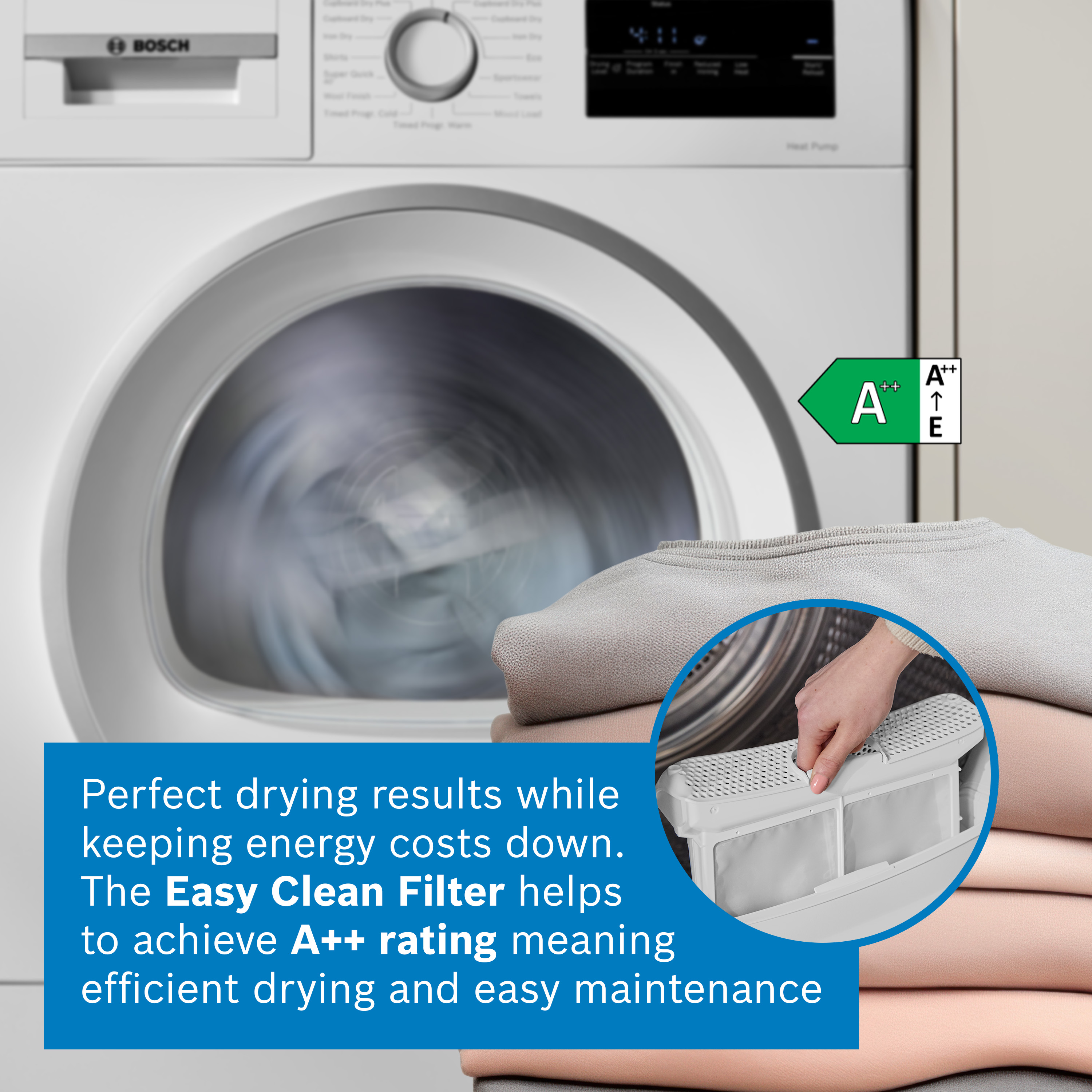 Bosch 8kg Series 4 Heat Pump Condenser Dryer WTH85226GB - White Bosch 8kg Series 4 Heat Pump Condenser Dryer WTH85226GB - White