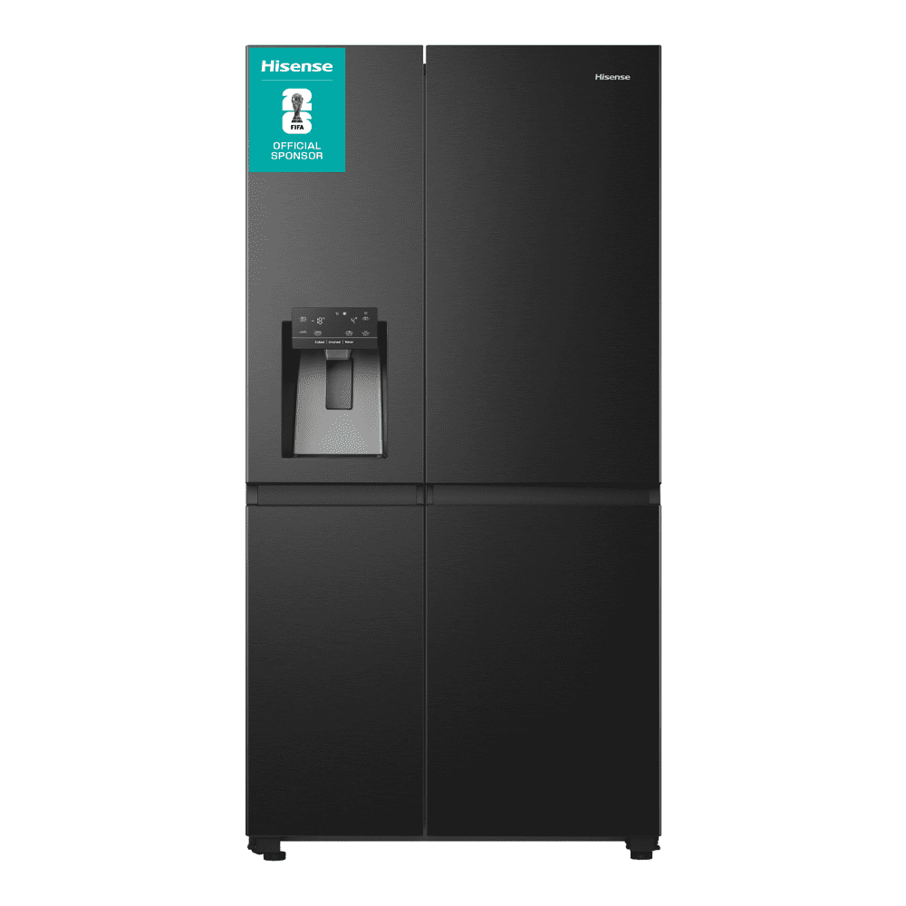 Hisense PureFlat Infinite American Fridge Freezer Ice & Water RS818N4IFE - BLACK STEEL Hisense PureFlat Infinite American Fridge Freezer Ice & Water RS818N4IFE - BLACK STEEL