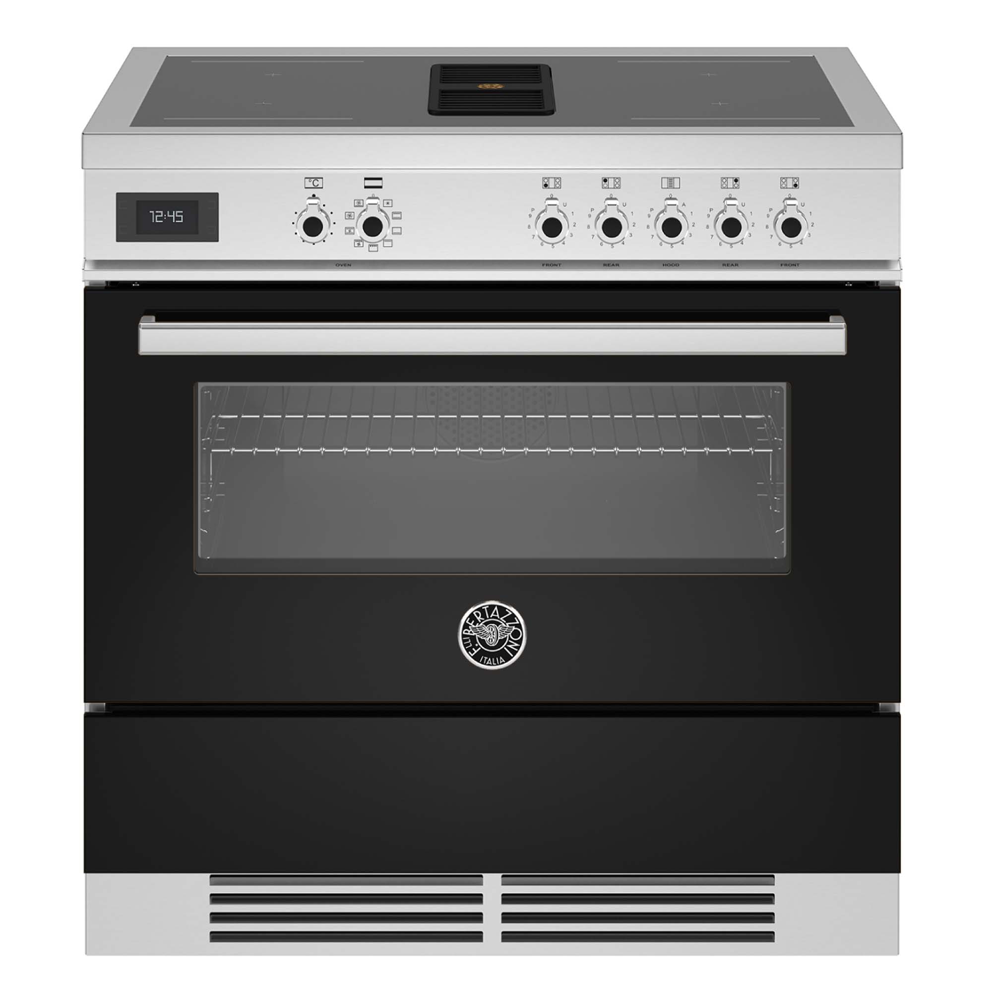 Bertazzoni  90cm Professional Air-Tec Induction Range Cooker With Integrated Extraction PROCH94I1ENET - Black