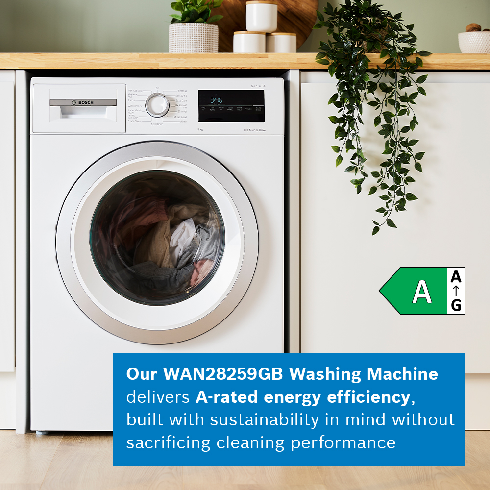 Bosch 9kg Series 4 Washing Machine 1400rpm WAN28259GB - White Bosch 9kg Series 4 Washing Machine 1400rpm WAN28259GB - White