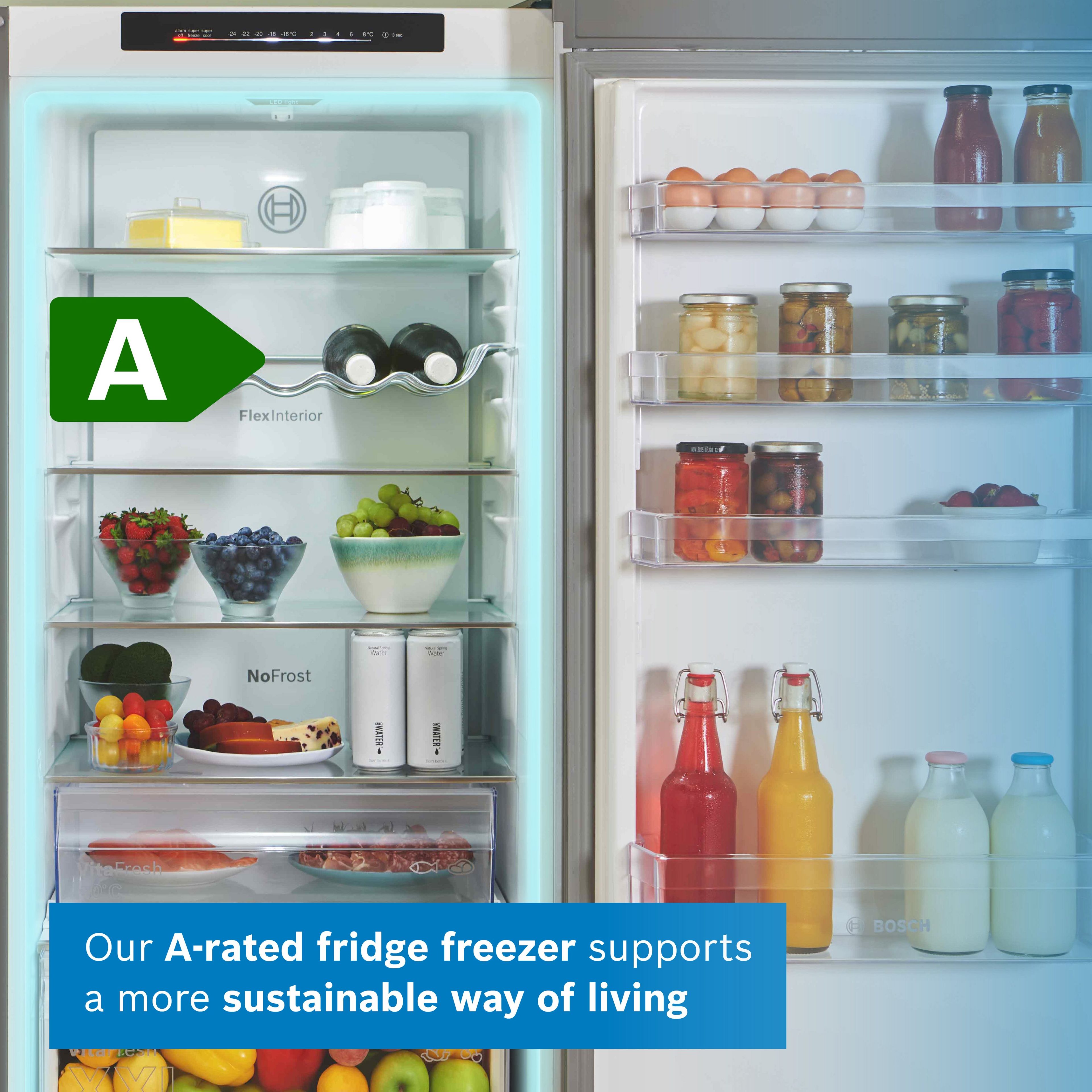 Bosch 60cm Series 4 Frost Free Fridge Freezer KGN392LAGG - Silver Bosch 60cm Series 4 Frost Free Fridge Freezer KGN392LAGG - Silver