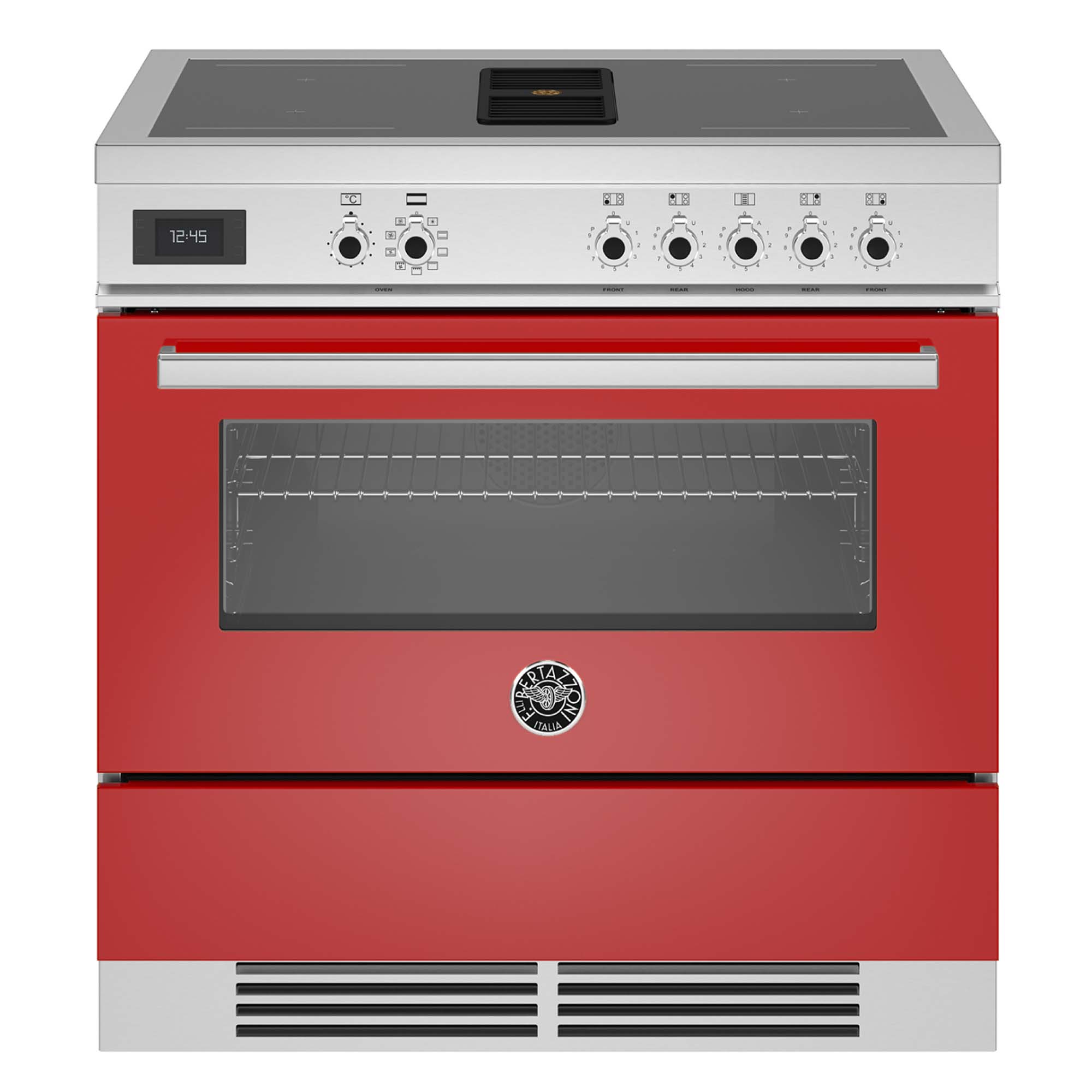 Bertazzoni  90cm Professional Air-Tec Induction Range Cooker With Integrated Extraction PROCH94I1EROT - Red