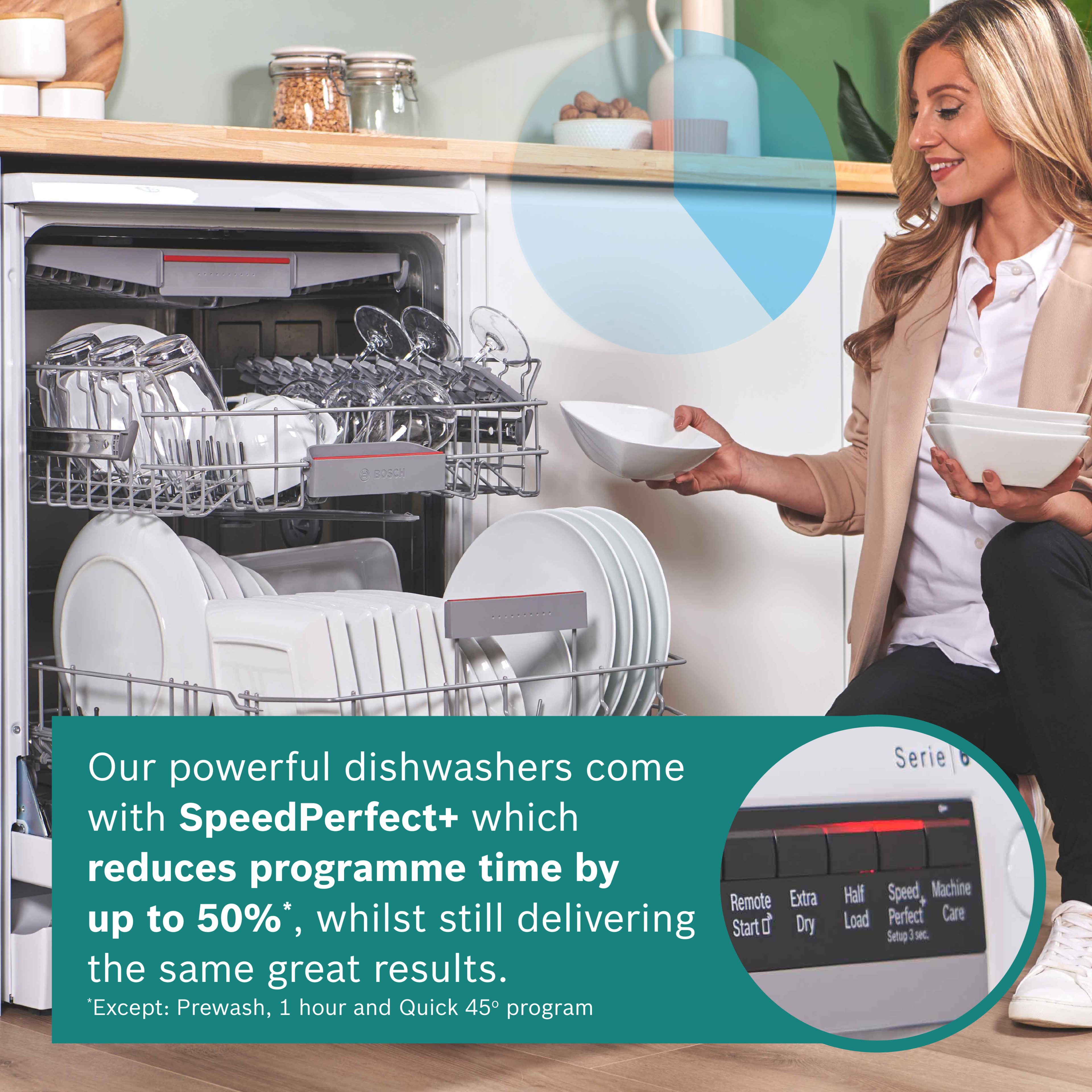 Bosch 60cm Series 6 Freestanding Dishwasher SMS6ZCW10G - White Bosch 60cm Series 6 Freestanding Dishwasher SMS6ZCW10G - White