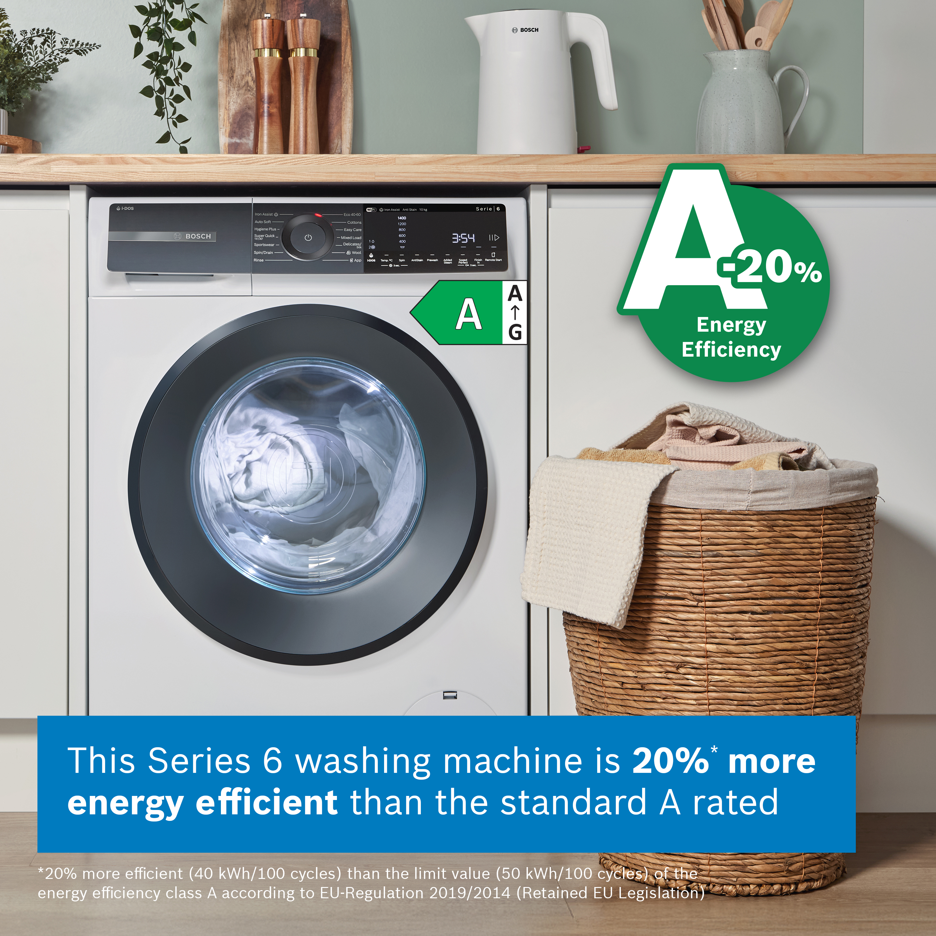 Bosch 10kg Series 6 i-DOS Washing Machine 1400rpm WGH254A0GB - White Bosch 10kg Series 6 i-DOS Washing Machine 1400rpm WGH254A0GB - White