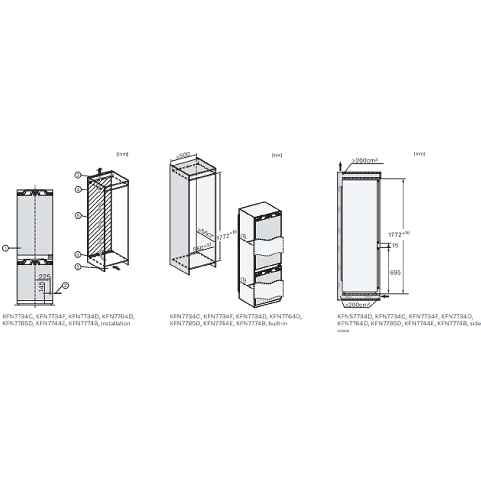 Miele 177cm Integrated 70/30 Frost Free Fridge Freezer With Non Plumbed Icemaker KFN7785C Miele 177cm Integrated 70/30 Frost Free Fridge Freezer With Non Plumbed Icemaker KFN7785C