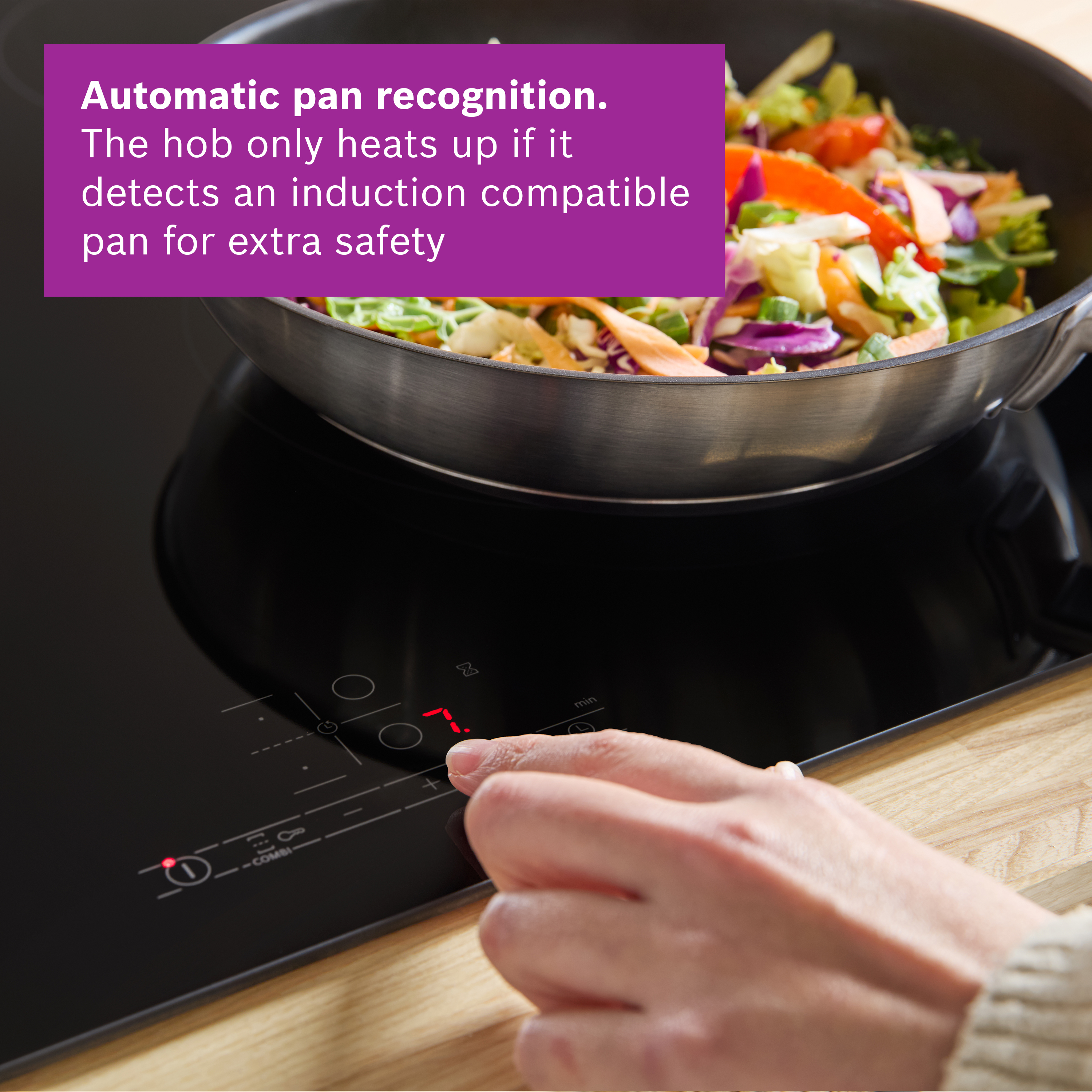 Bosch 60cm Series 4 Frameless CombiZone Induction Hob 13A supply PWP611BB5B - Black Bosch 60cm Series 4 Frameless CombiZone Induction Hob 13A supply PWP611BB5B - Black