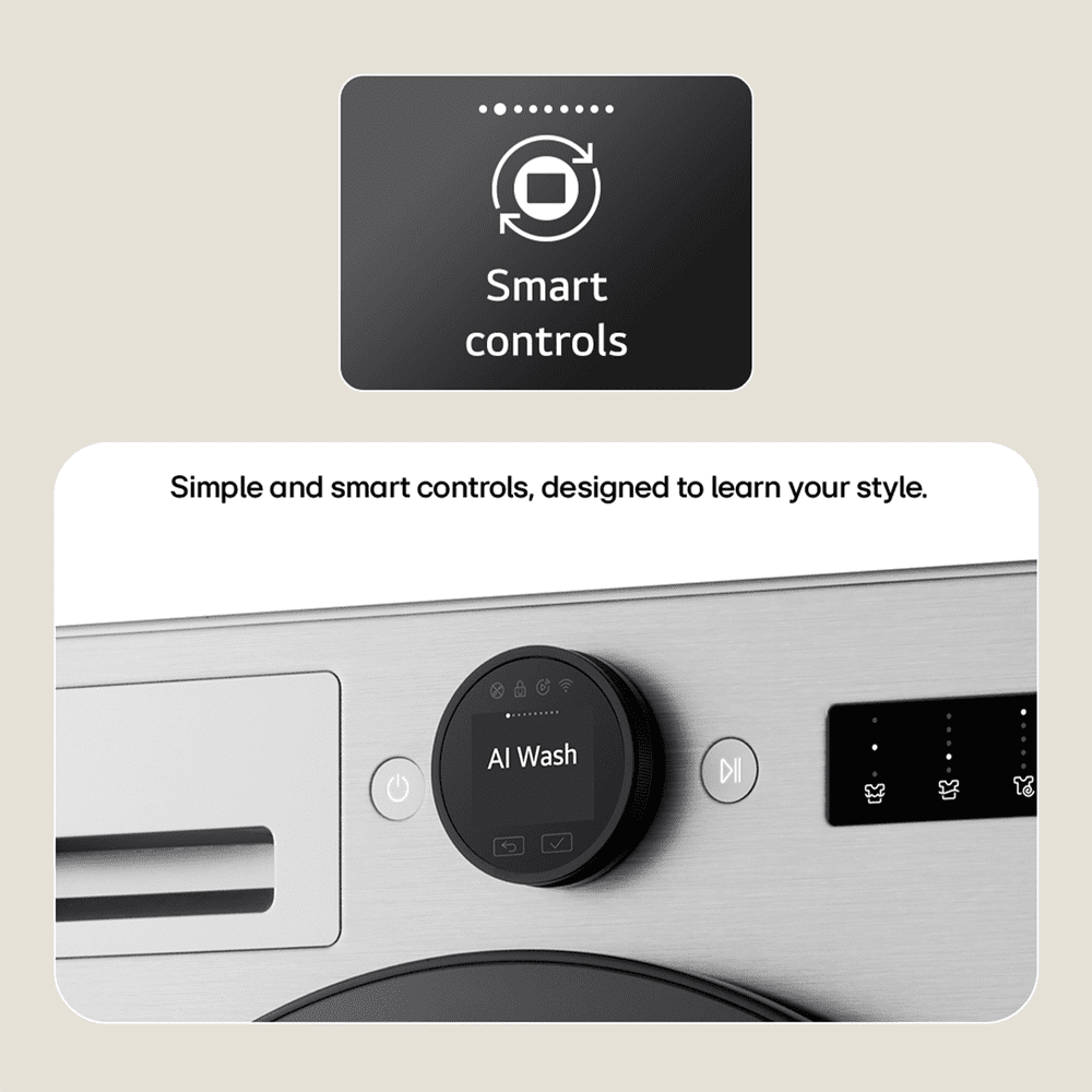 LG Series 7 AI Direct Drive 9kg 1400 Spin Washing Machine F4X7009TWB - White LG Series 7 AI Direct Drive 9kg 1400 Spin Washing Machine F4X7009TWB - White