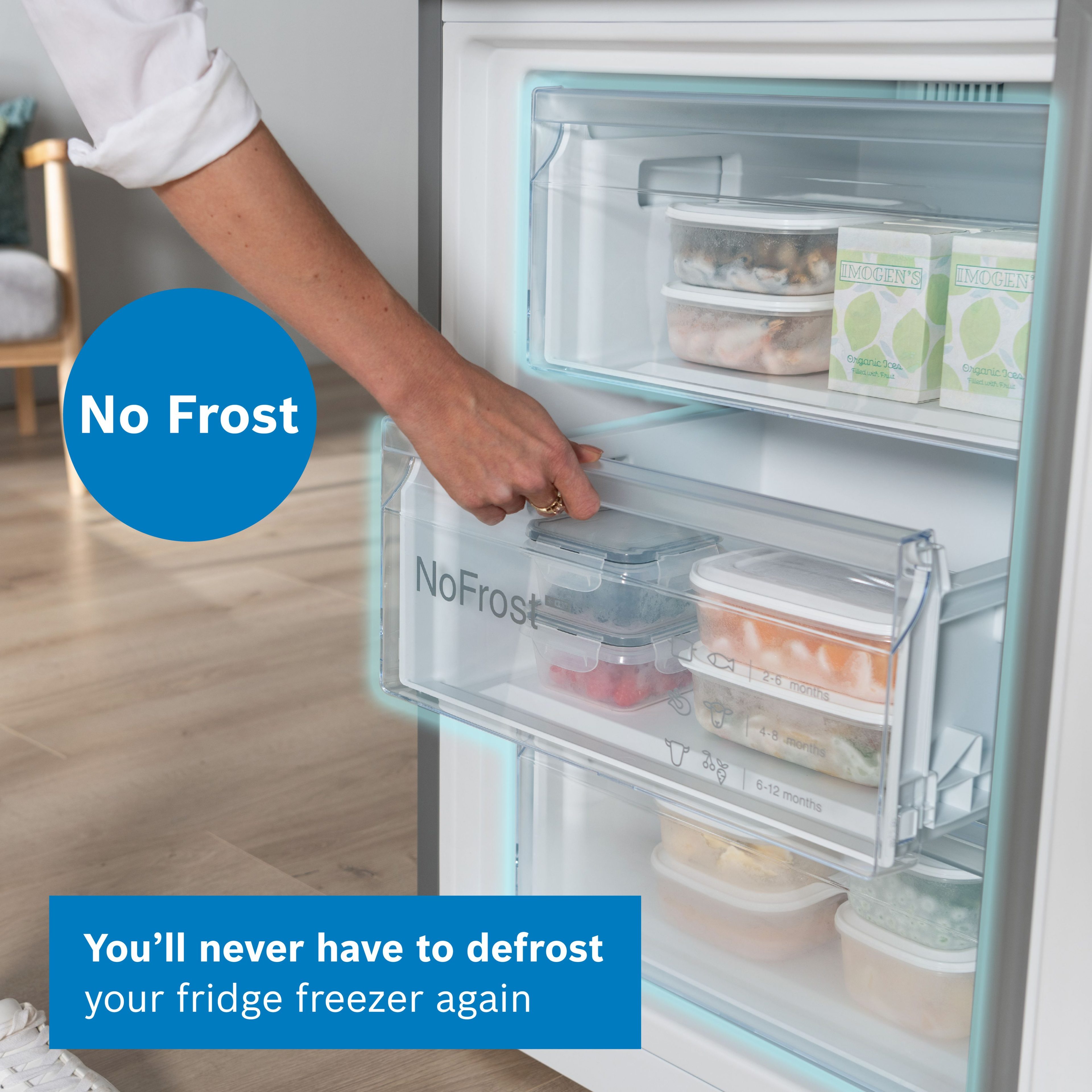 Bosch 60cm Series 4 Frost Free Fridge Freezer KGN392LAGG - Silver Bosch 60cm Series 4 Frost Free Fridge Freezer KGN392LAGG - Silver