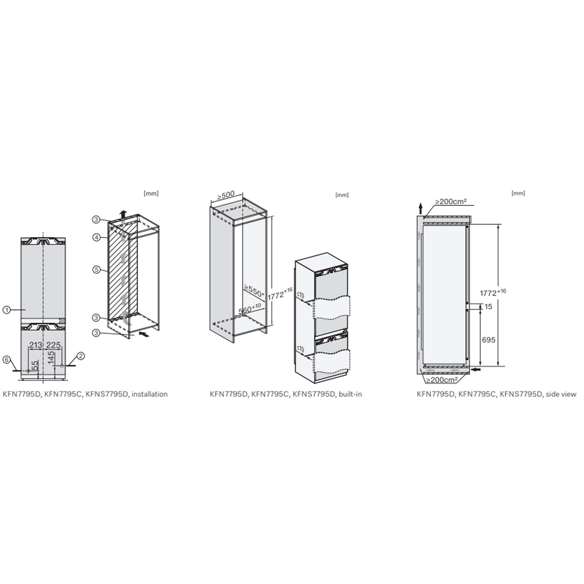 Miele 177cm Integrated 70/30 Frost Free Fridge Freezer With Icemaker KFN7795C Miele 177cm Integrated 70/30 Frost Free Fridge Freezer With Icemaker KFN7795C