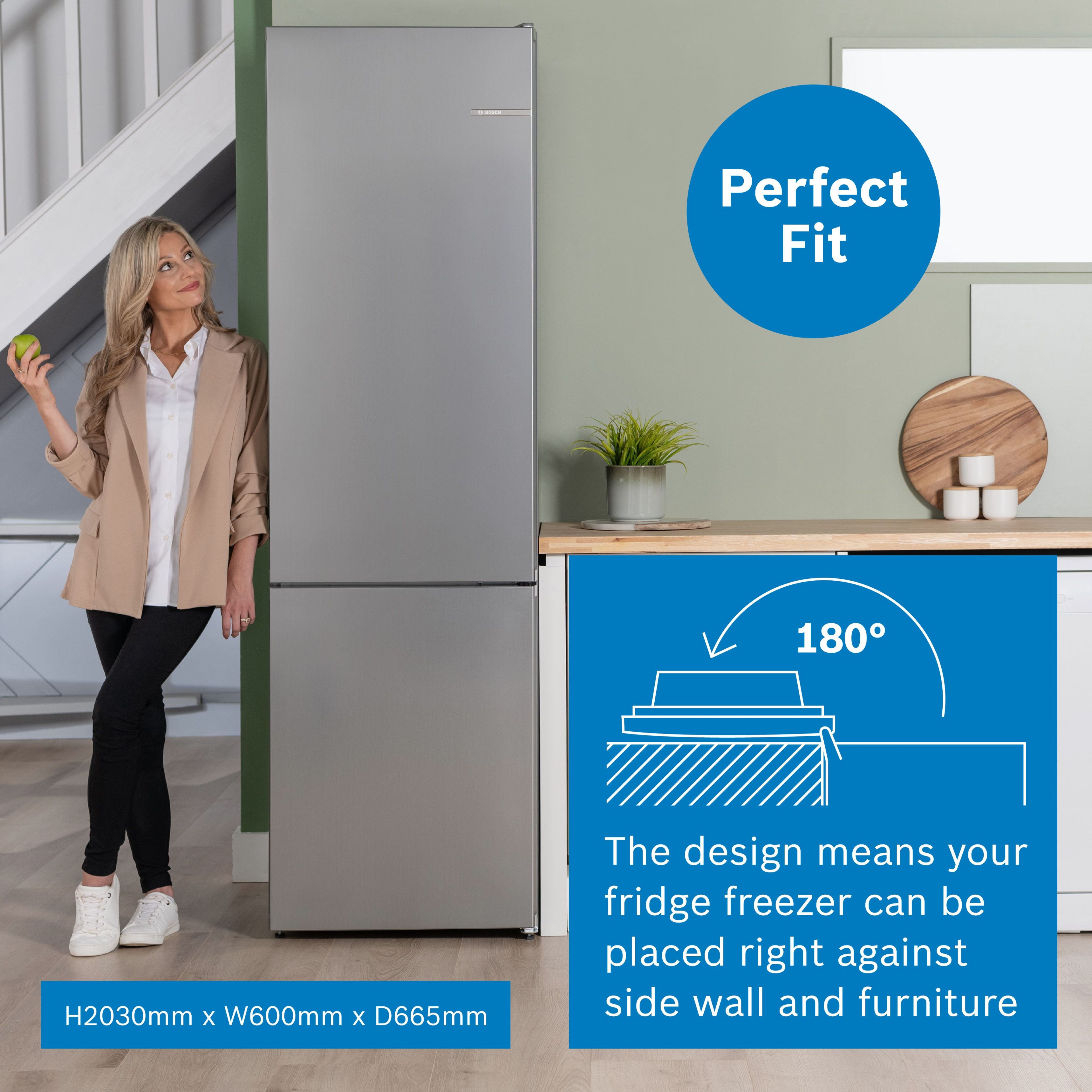 Bosch 60cm Series 4 Frost Free Fridge Freezer KGN392LAGG - Silver Bosch 60cm Series 4 Frost Free Fridge Freezer KGN392LAGG - Silver
