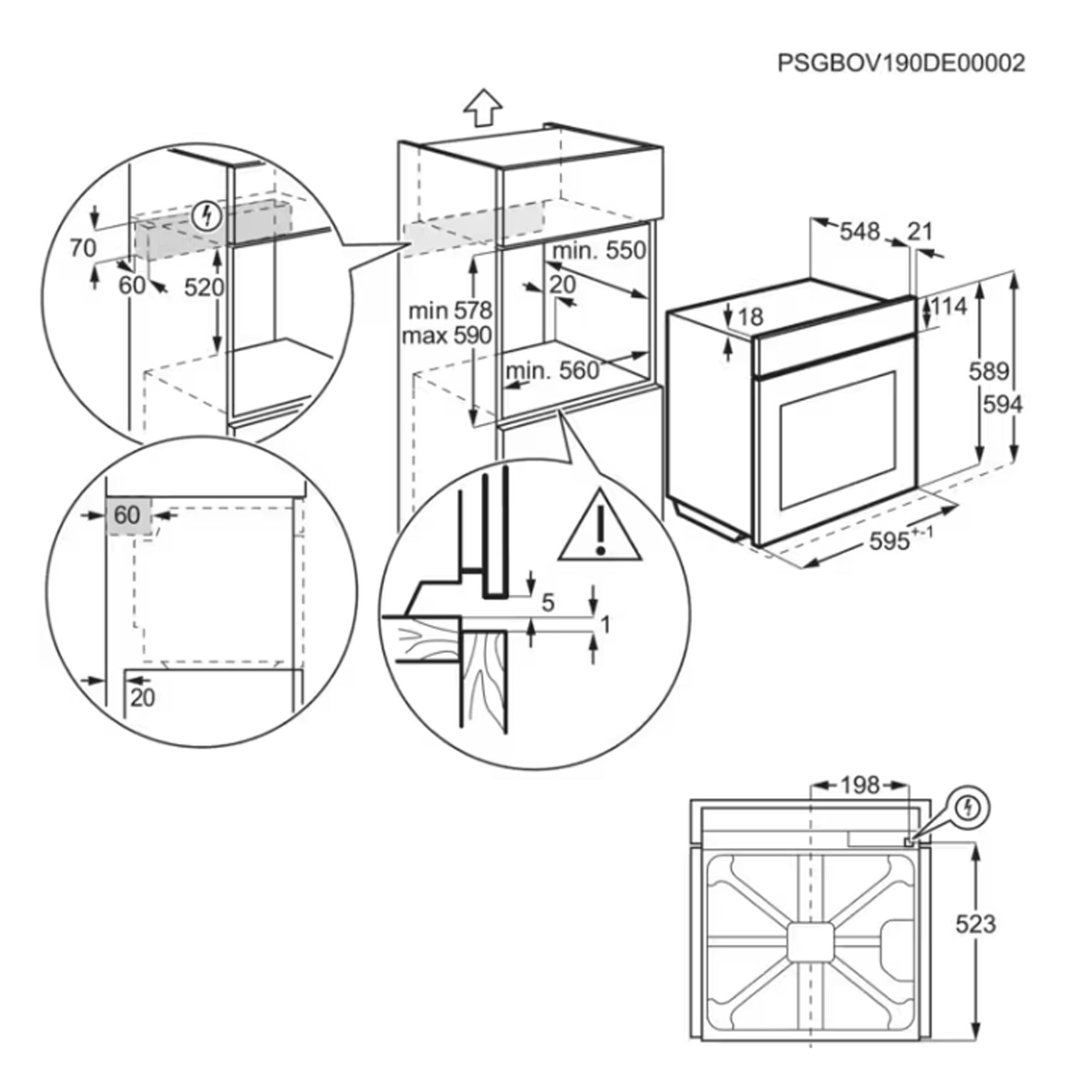 AEG Series 6000 Pyrolytic Multifunction Single Oven BPX53506EM - Stainless Steel AEG Series 6000 Pyrolytic Multifunction Single Oven BPX53506EM - Stainless Steel