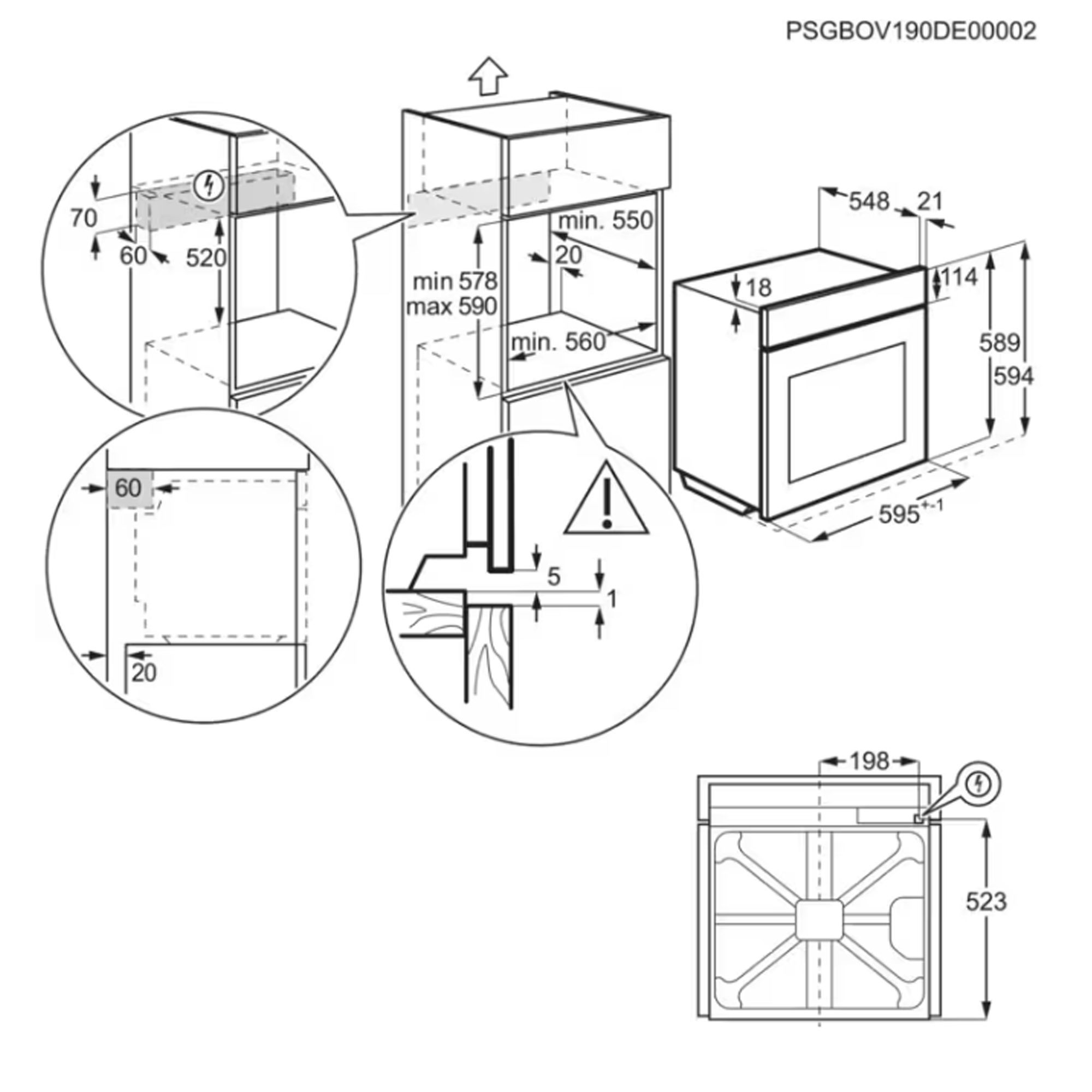 AEG Series 6000 Pyrolytic Multifunction Single Oven BPX535A61M - Stainless Steel AEG Series 6000 Pyrolytic Multifunction Single Oven BPX535A61M - Stainless Steel