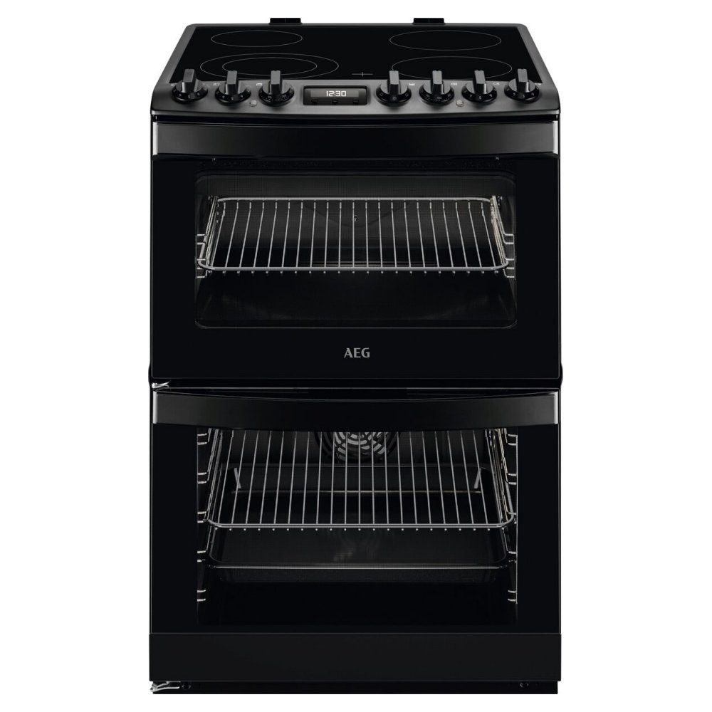 AEG  60cm Freestanding SteamBake Electric Ceramic Cooker CCB6741MCB - Black