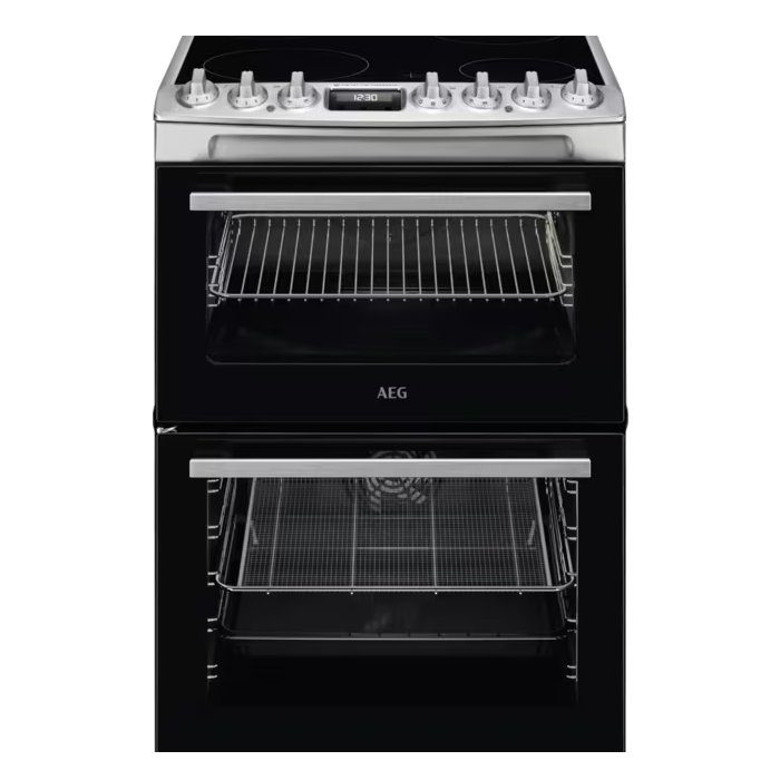 AEG  60cm Freestanding SteamBake Electric Ceramic Cooker CCX6740ACM - Stainless Steel