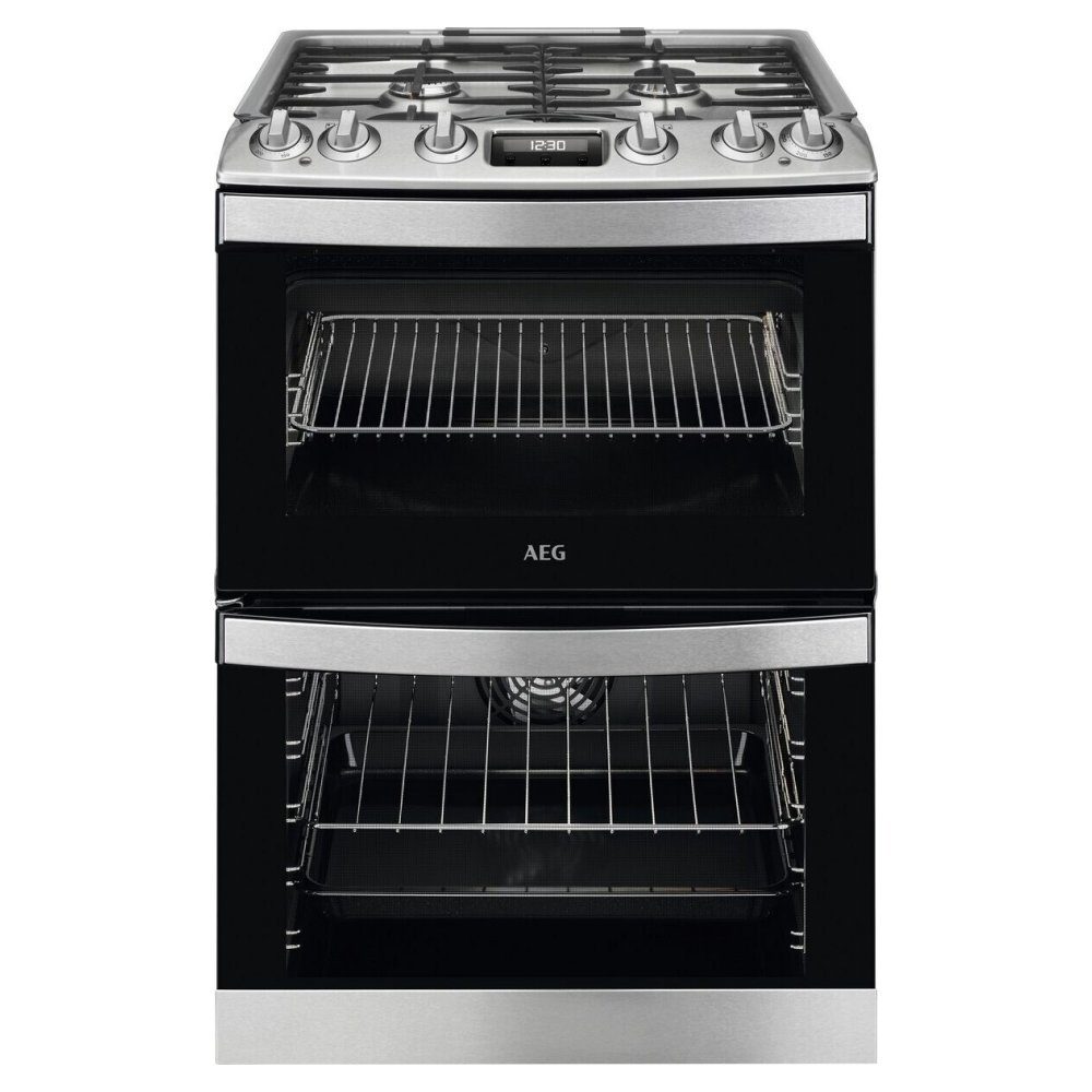 AEG  60cm Freestanding Dual Fuel Cooker CKB6541ACM - Stainless Steel