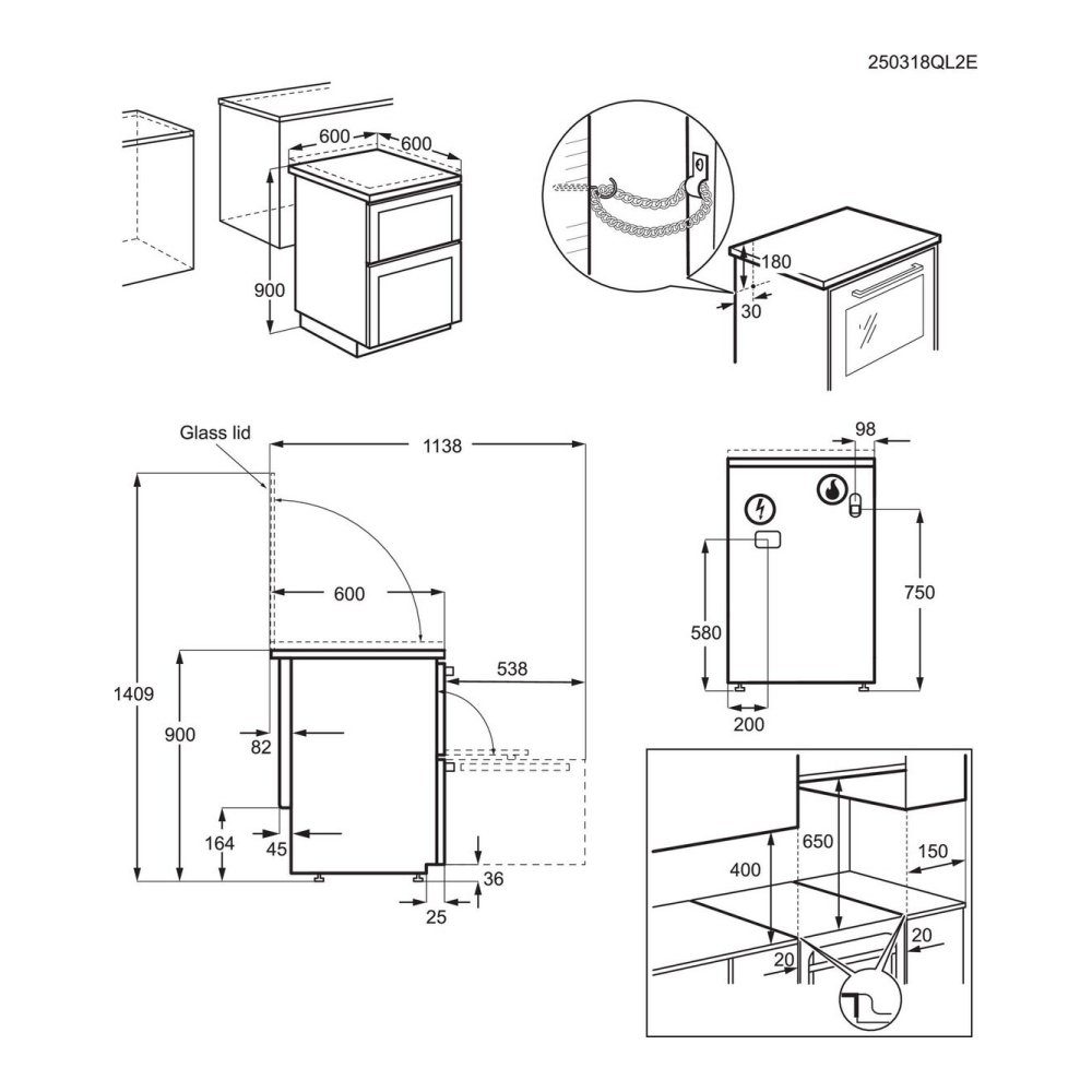 AEG 60cm Freestanding Dual Fuel Cooker CKB6541ACM - Stainless Steel AEG 60cm Freestanding Dual Fuel Cooker CKB6541ACM - Stainless Steel
