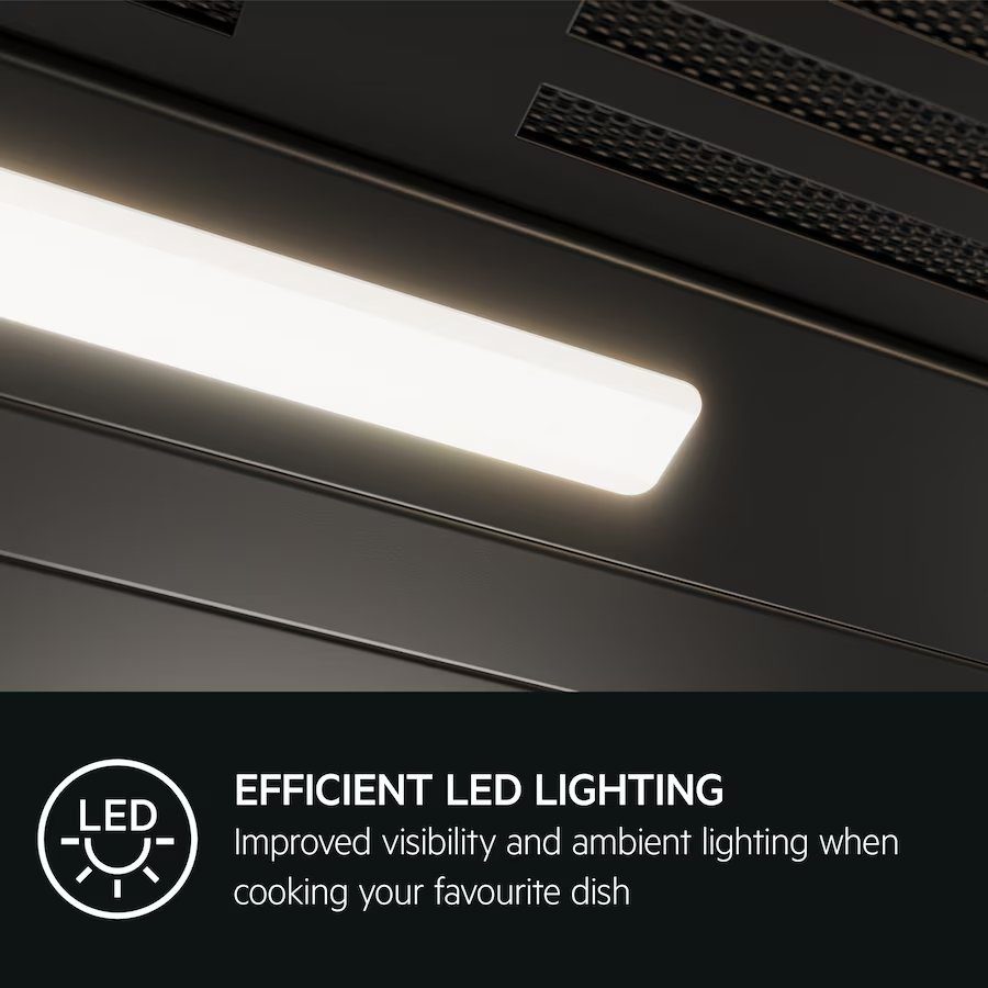 AEG 90cm Series 7000 Angled Chimney Hood GV77D91SB - Black AEG 90cm Series 7000 Angled Chimney Hood GV77D91SB - Black