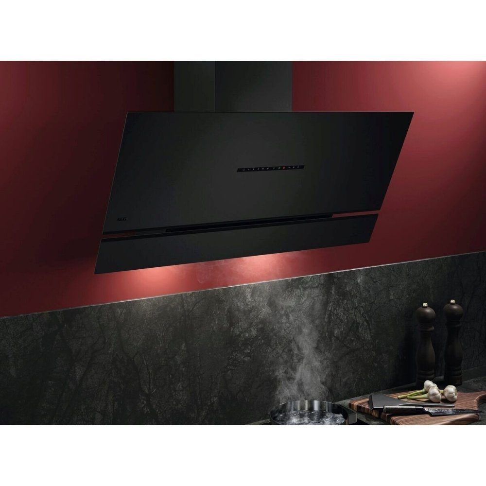 AEG 90cm Series 8000 Angled Chimney Hood NDV8791CT - Matte Black AEG 90cm Series 8000 Angled Chimney Hood NDV8791CT - Matte Black