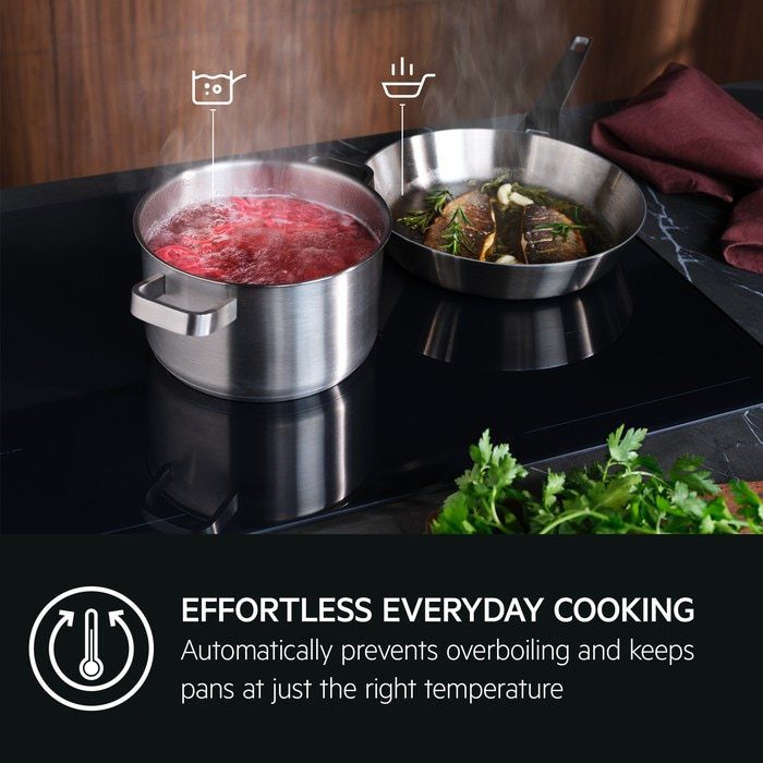 AEG 78cm Series 8000 5 Zone Sense SaphirMatt MaxiSense Induction Hob TK85IM30FZ - Matte Black AEG 78cm Series 8000 5 Zone Sense SaphirMatt MaxiSense Induction Hob TK85IM30FZ - Matte Black