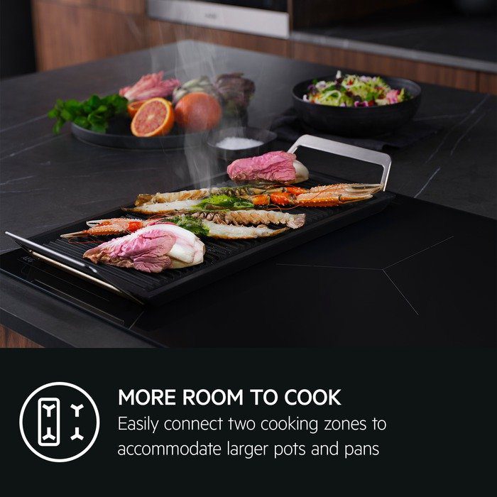 AEG 78cm Series 8000 5 Zone Sense SaphirMatt MaxiSense Induction Hob TK85IM30FZ - Matte Black AEG 78cm Series 8000 5 Zone Sense SaphirMatt MaxiSense Induction Hob TK85IM30FZ - Matte Black