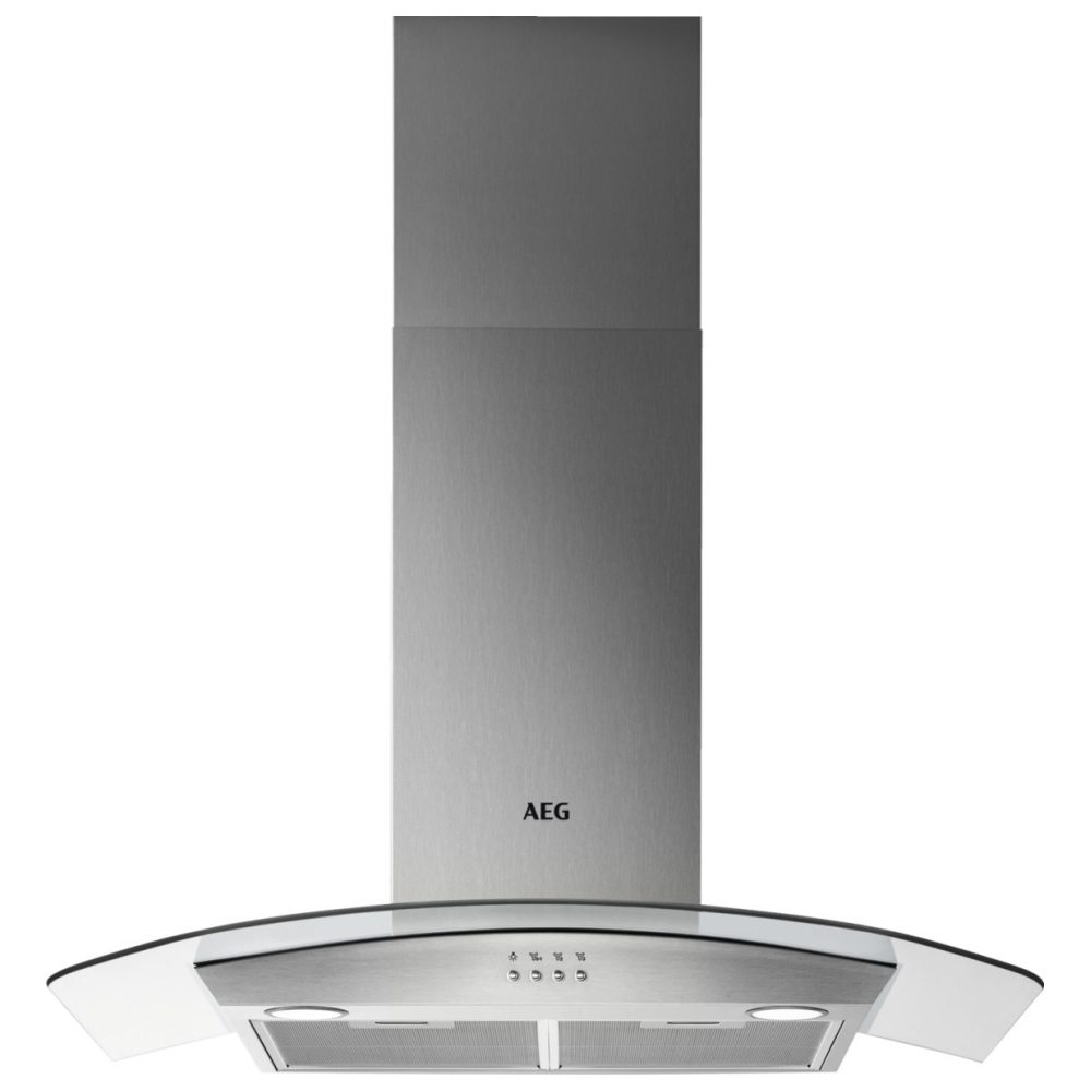 AEG  90cm Series 3000 Curved Glass Chimney Hood DTB3953M - Stainless Steel