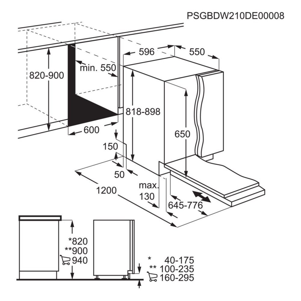 AEG 60cm Series 5000 Fully Integrated Dishwasher FSB53647Z. AEG 60cm Series 5000 Fully Integrated Dishwasher FSB53647Z.