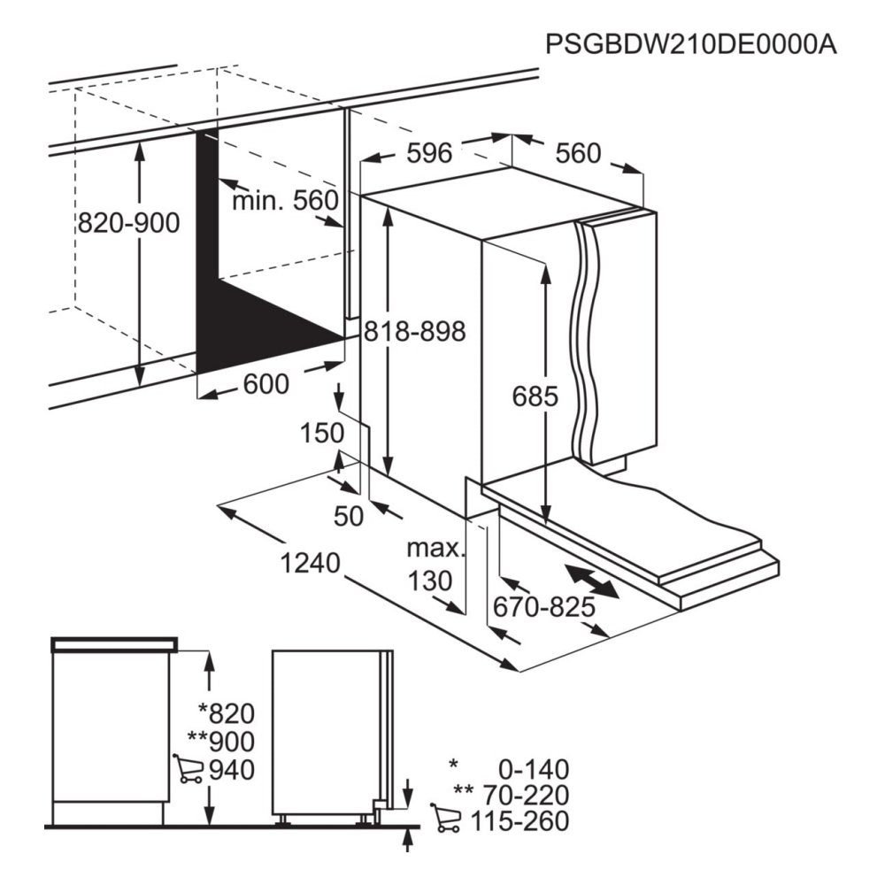 AEG 60cm Series 7000 Fully Integrated Dishwasher FSE74748P AEG 60cm Series 7000 Fully Integrated Dishwasher FSE74748P