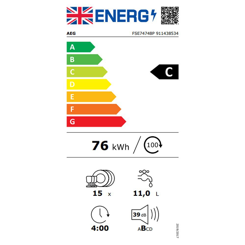 AEG 60cm Series 7000 Fully Integrated Dishwasher FSE74748P AEG 60cm Series 7000 Fully Integrated Dishwasher FSE74748P