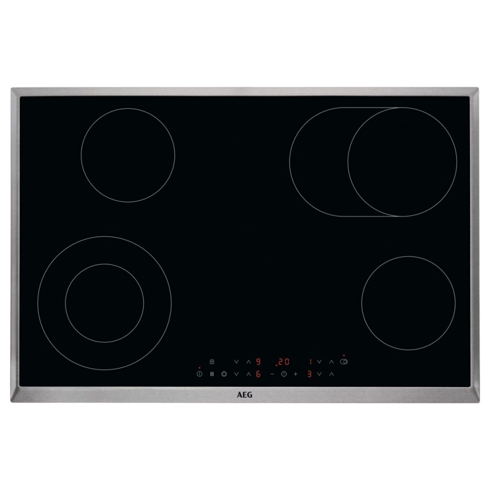 AEG  77cm Series 3000 4 Zone Ceramic Hob HK834060XB - Stainless Steel