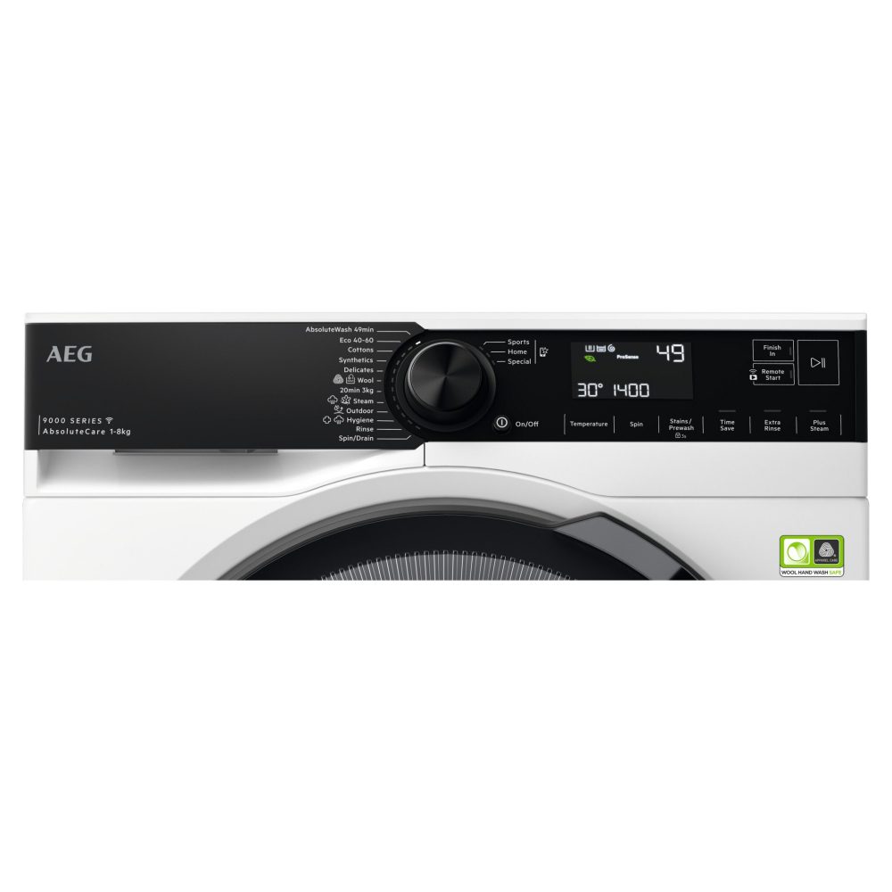 AEG 8kg Series 9000 AbsoluteCare Washing Machine 1400rpm LFR94846WS - White AEG 8kg Series 9000 AbsoluteCare Washing Machine 1400rpm LFR94846WS - White