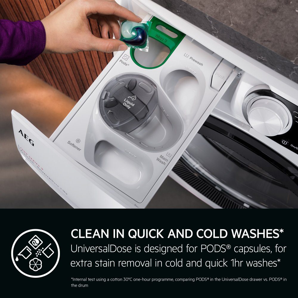 AEG 10kg Series 7000 ProSteam Washing Machine 1400rpm LFSR74144UD - White AEG 10kg Series 7000 ProSteam Washing Machine 1400rpm LFSR74144UD - White