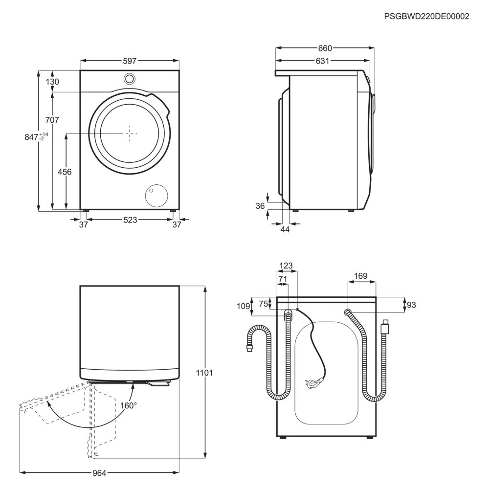 AEG 9kg/6kg Series 7000 Washer Dryer LWR7496O4B - White AEG 9kg/6kg Series 7000 Washer Dryer LWR7496O4B - White
