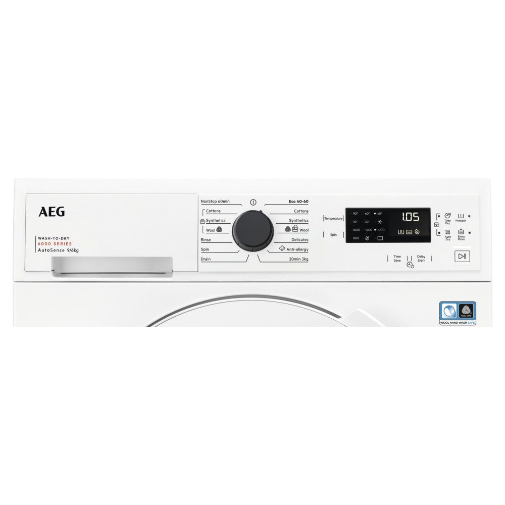 AEG 9kg/6kg Series 6000 Washer Dryer LWX60966B - White AEG 9kg/6kg Series 6000 Washer Dryer LWX60966B - White