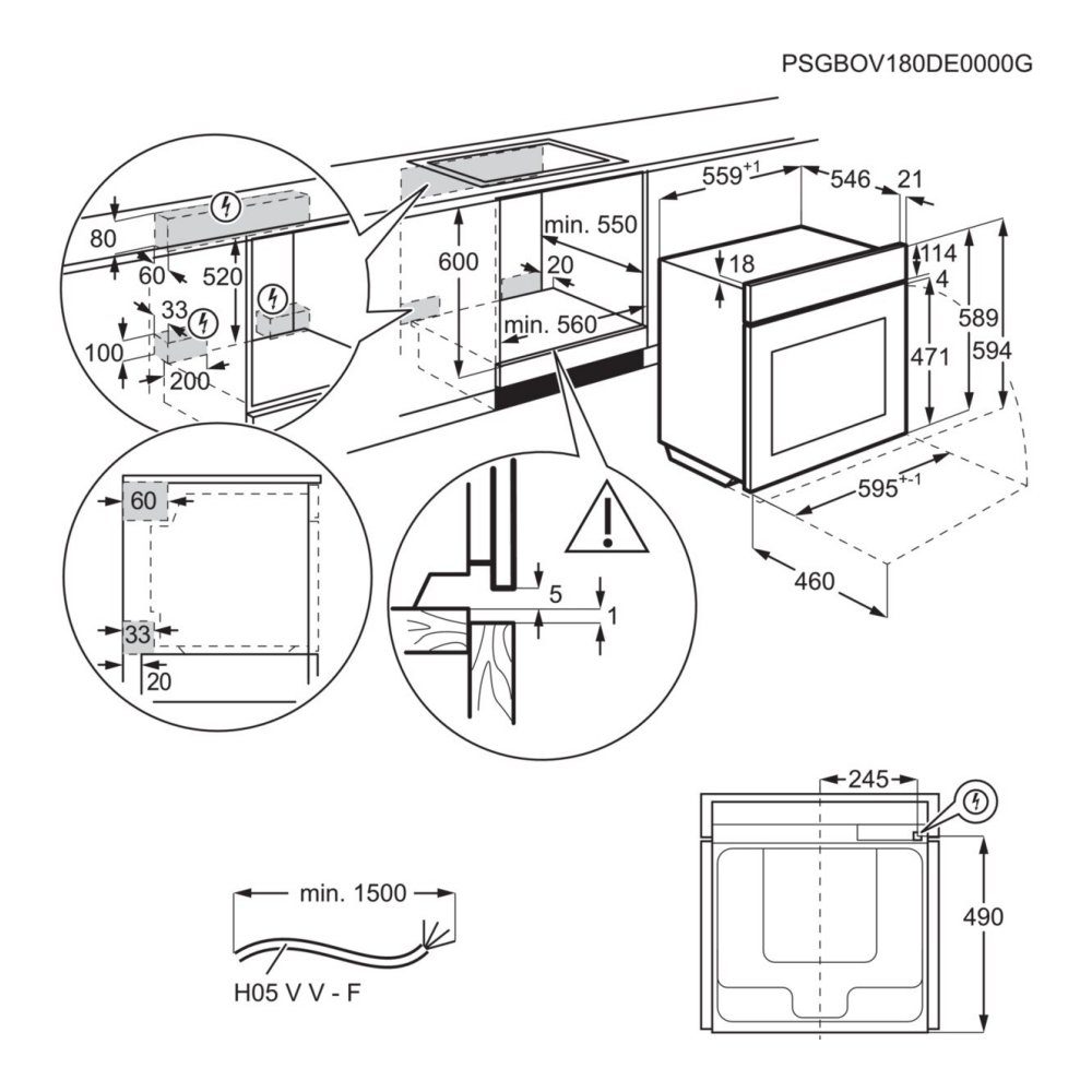 AEG Series 6000 Multifunction Single Oven OS6AB50AK - Black AEG Series 6000 Multifunction Single Oven OS6AB50AK - Black