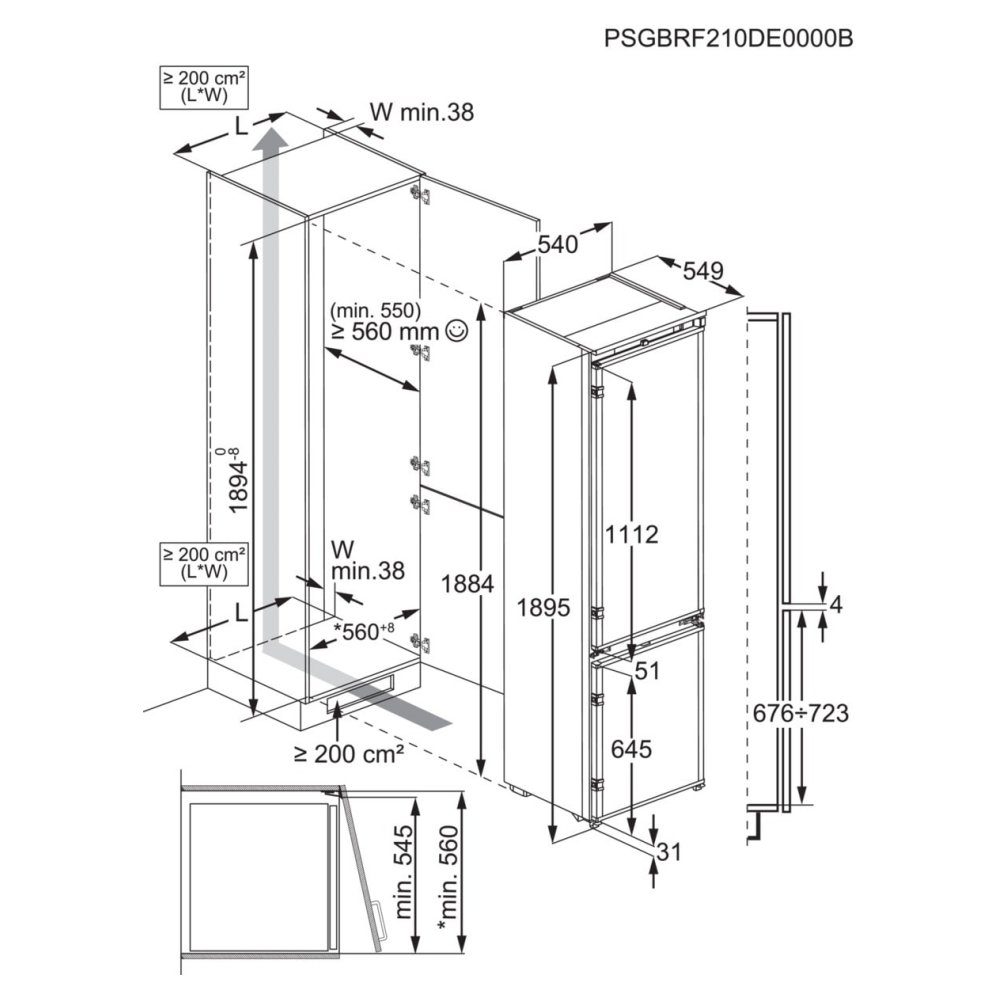 AEG 188cm Series 6000 Integrated 70/30 Frost Free Fridge Freezer OSC6M191ES AEG 188cm Series 6000 Integrated 70/30 Frost Free Fridge Freezer OSC6M191ES