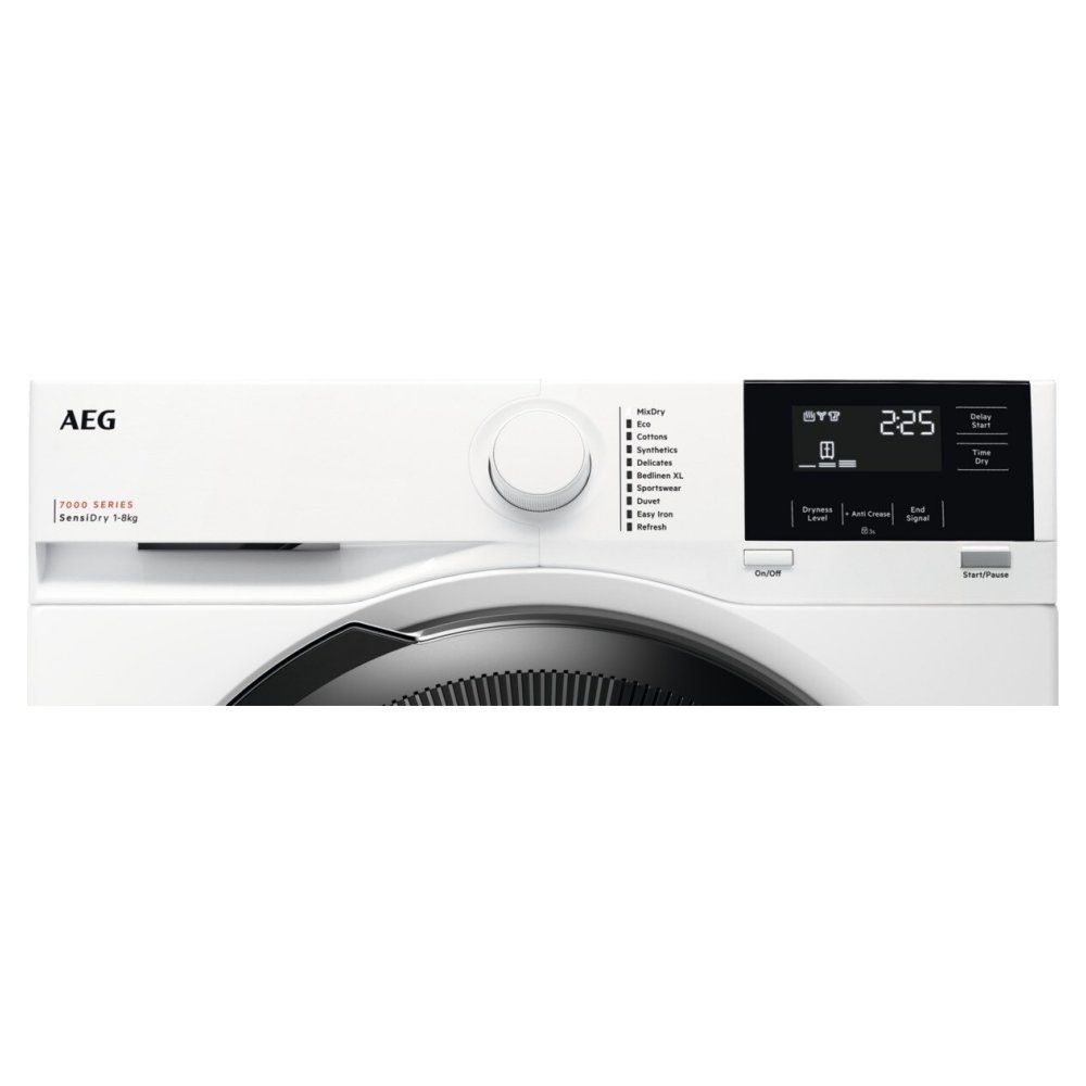 AEG Series 7000 8kg Heat Pump Condenser Dryer TR718A4B - White AEG Series 7000 8kg Heat Pump Condenser Dryer TR718A4B - White