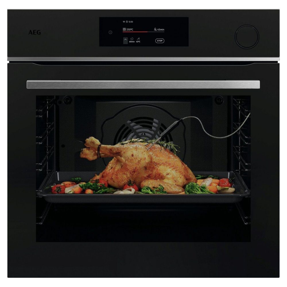 AEG  Series 7000 Pyrolytic SteamCrisp Multifunction Single Oven TR7PB731ST - Matte Black