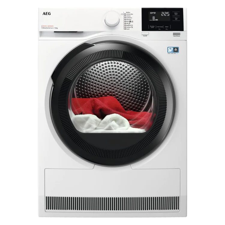 AEG  8kg Series 8000 AbsoluteCare Heat Pump Condenser Tumble Dryer TR818P4B - White
