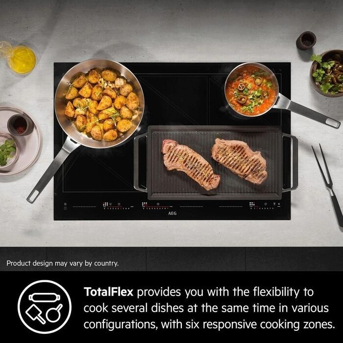 AEG 78cm Series 6000 6 Zone TotalFlex Induction Hob TR84IT00FB - Black AEG 78cm Series 6000 6 Zone TotalFlex Induction Hob TR84IT00FB - Black