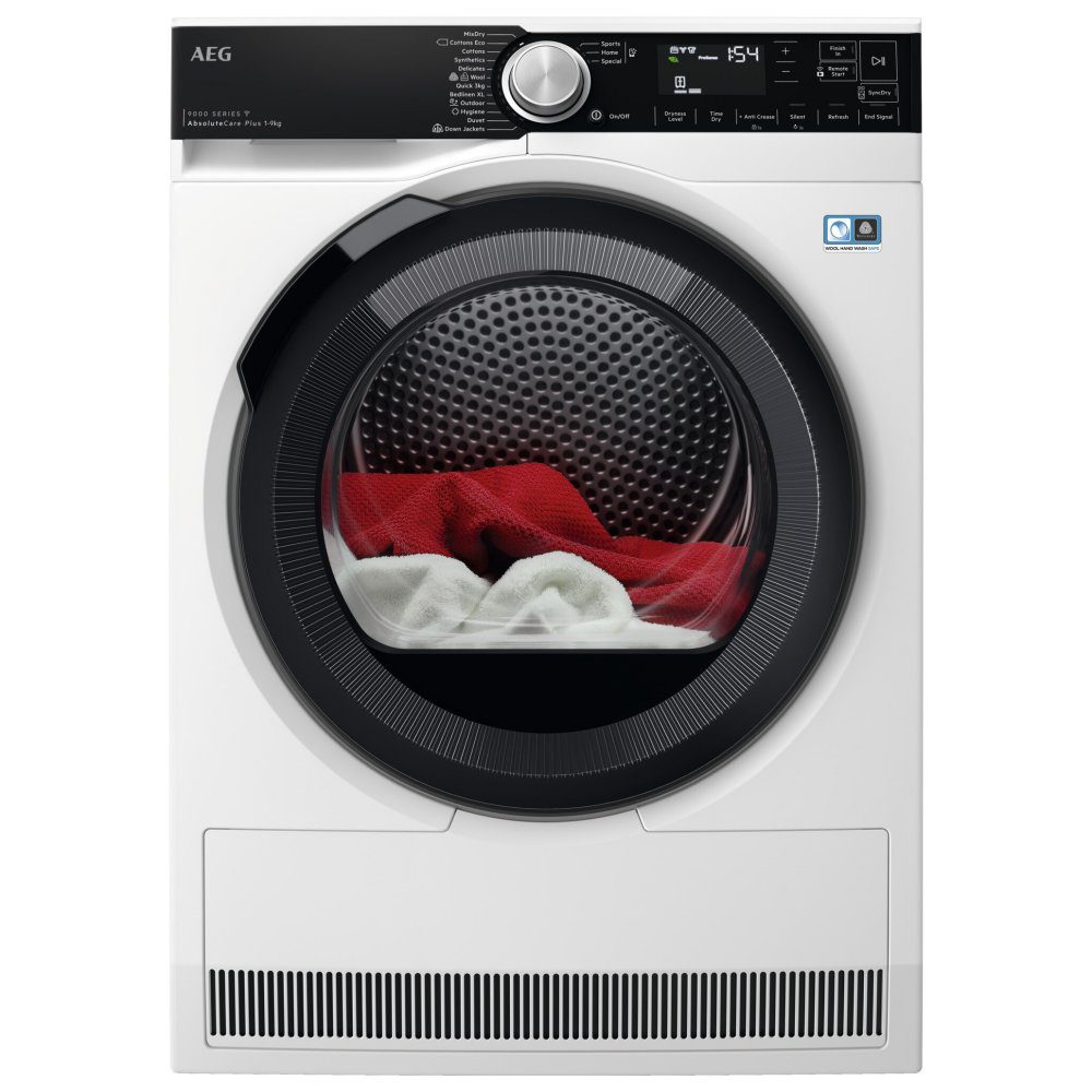 AEG  9kg Series 9000 Heat Pump Condenser Dryer TR959M6BC - White