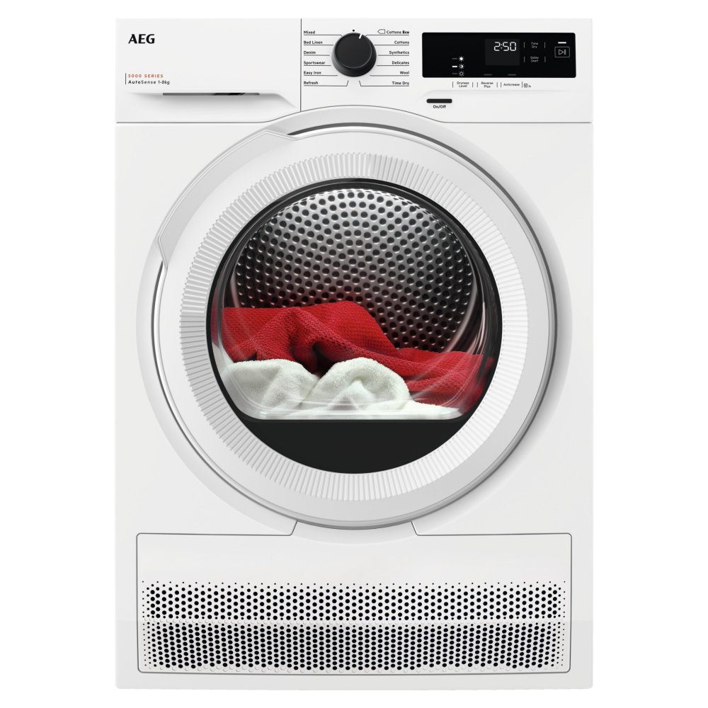 AEG  8kg Series 5000 Heat Pump Condenser Dryer TXH508A4R - White