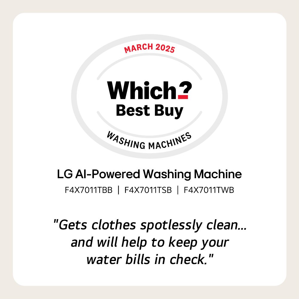 LG Series 7 AI Direct Drive 11kg 1400 Spin Washing Machine F4X7011TWB - White LG Series 7 AI Direct Drive 11kg 1400 Spin Washing Machine F4X7011TWB - White