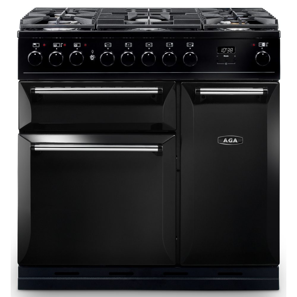 AGA Masterchef  Masterchef Deluxe 90cm Dual Fuel Range Cooker 121230 MDX90DFBLK - Black