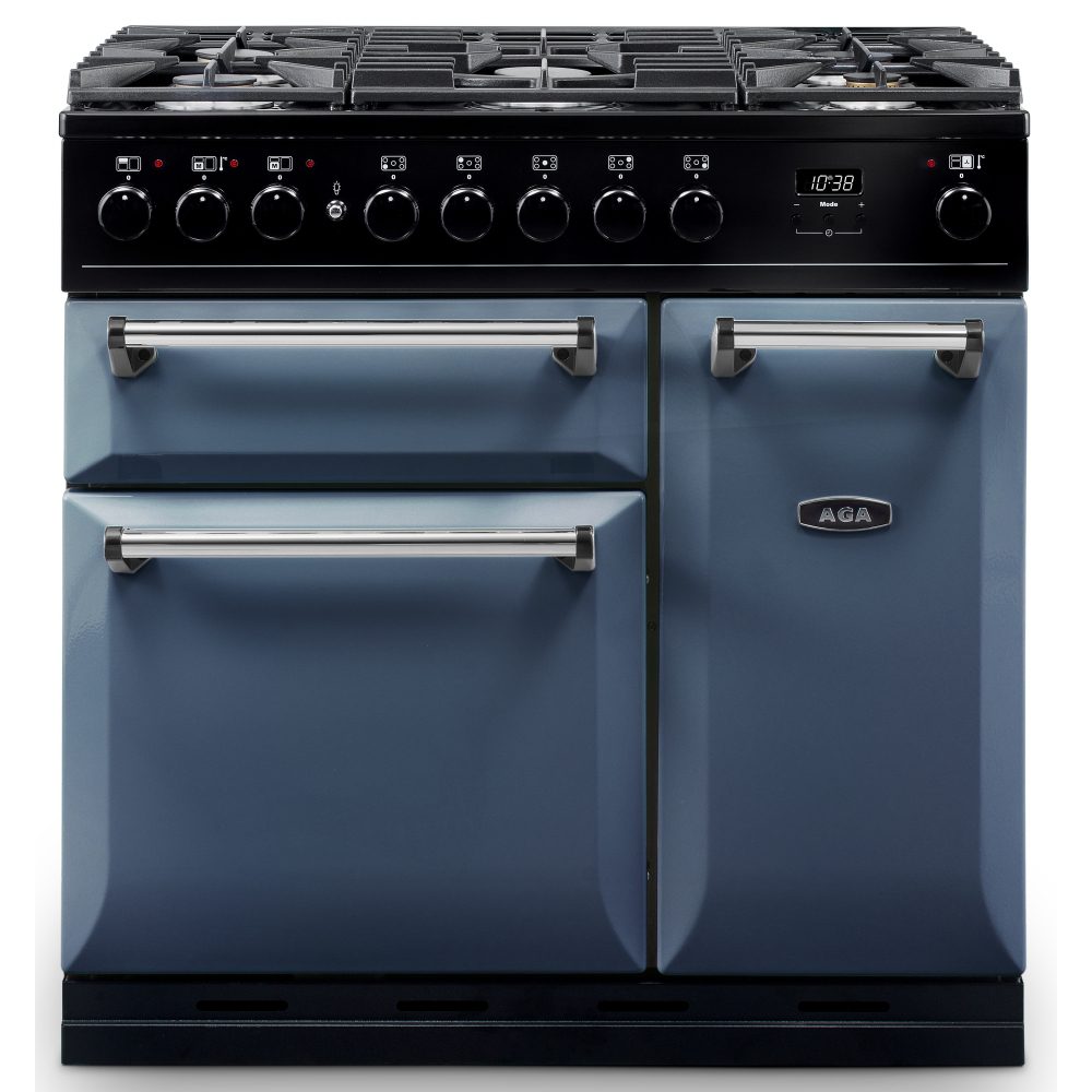 AGA Masterchef  Masterchef Deluxe 90cm Dual Fuel Range Cooker 123970 MDX90DFDAR - Dartmouth Blue