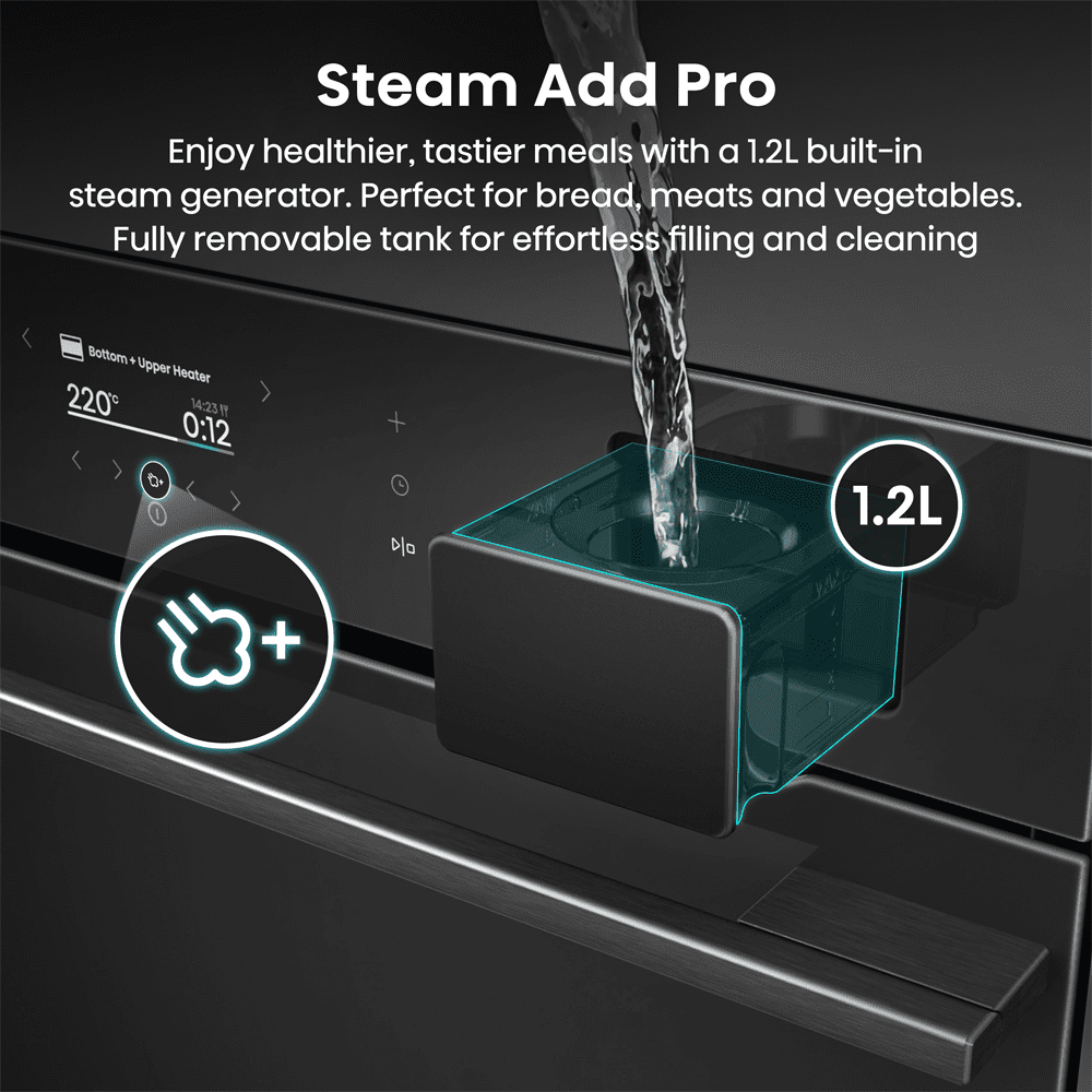 Hisense Hi8 BlackLine Steam Add Pro Single Oven BAS6AH8BUKWF - Black Hisense Hi8 BlackLine Steam Add Pro Single Oven BAS6AH8BUKWF - Black
