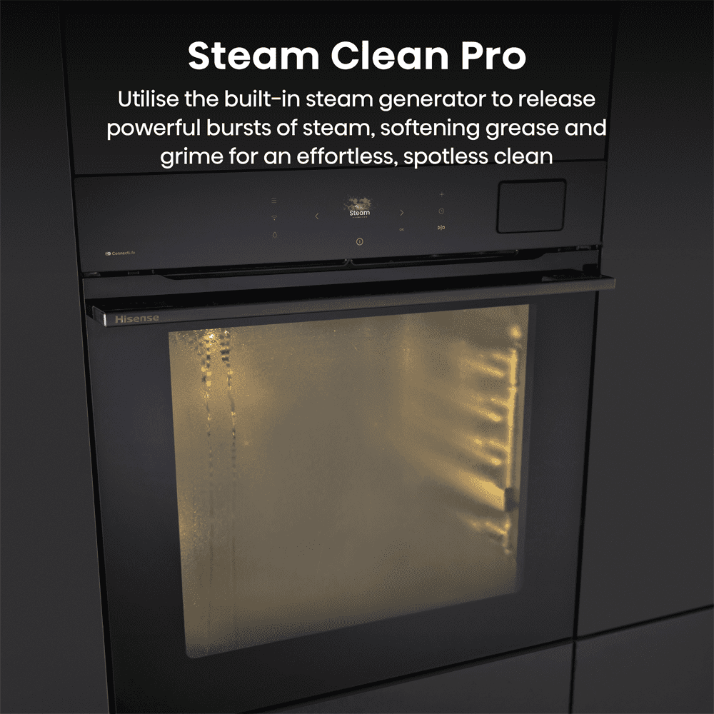 Hisense Hi8 BlackLine Steam Add Pro Single Oven BAS6AH8BUKWF - Black Hisense Hi8 BlackLine Steam Add Pro Single Oven BAS6AH8BUKWF - Black