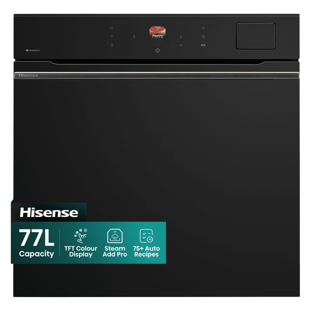 Hisense Hi8 BlackLine Pyrolytic Steam Add Pro Single Oven BAS6PH8BUKWF - Black Hisense Hi8 BlackLine Pyrolytic Steam Add Pro Single Oven BAS6PH8BUKWF - Black